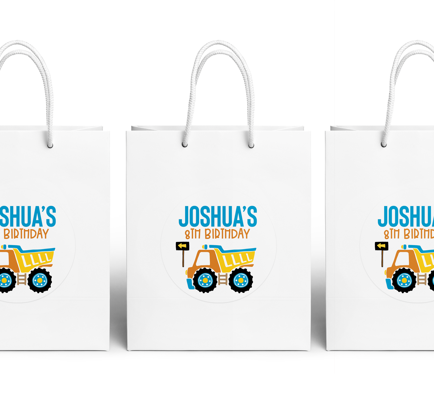 Gift Bag – Blue Dump Truck