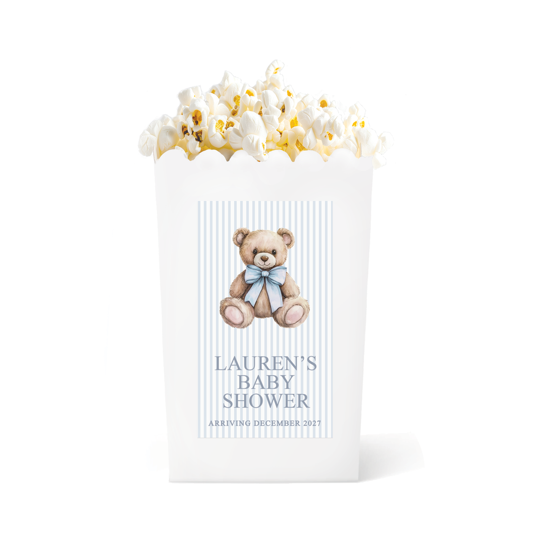 Popcorn Box – Baby Shower – Blue Bear