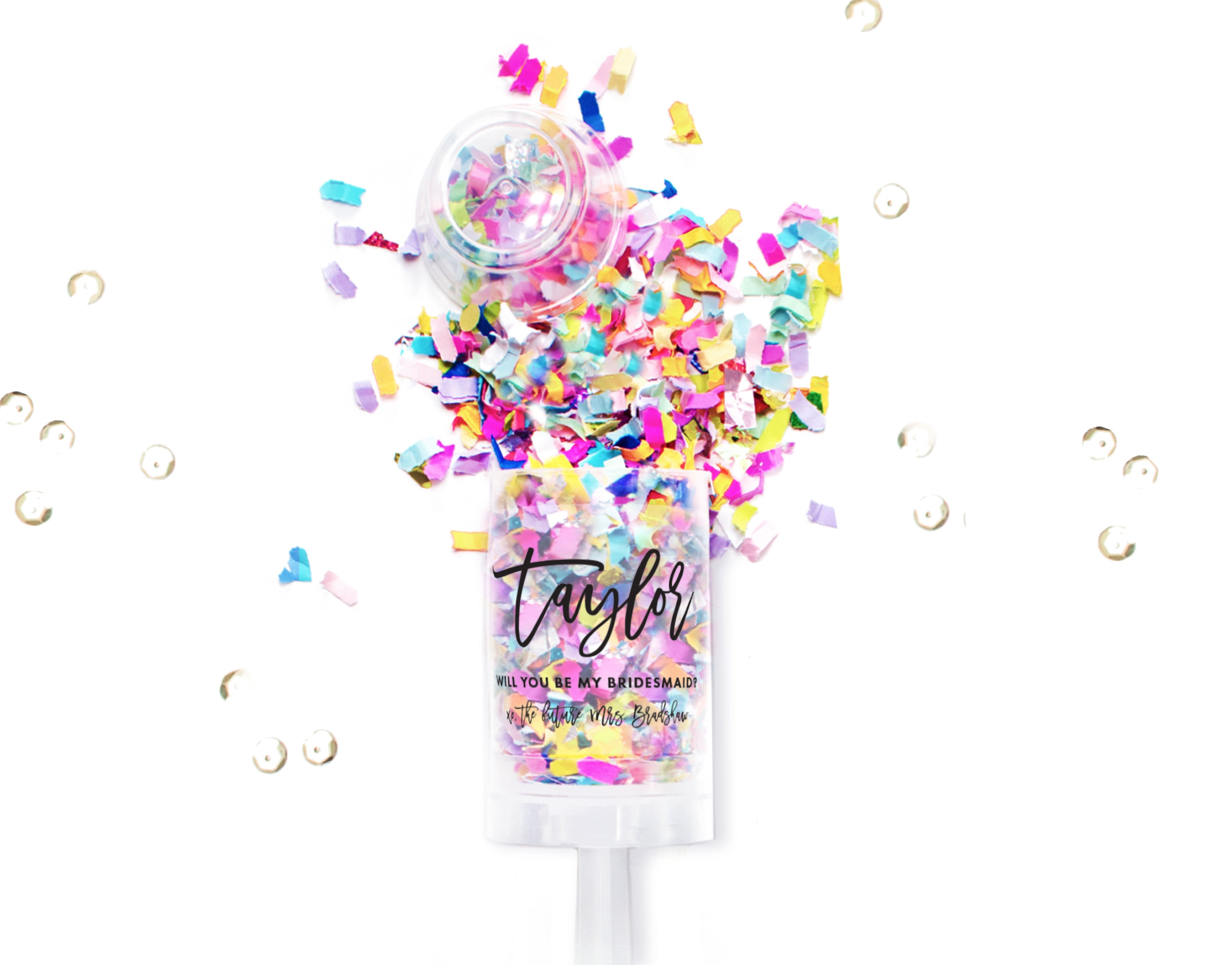 Confetti Poppers – Bridal Party - Will You Be My