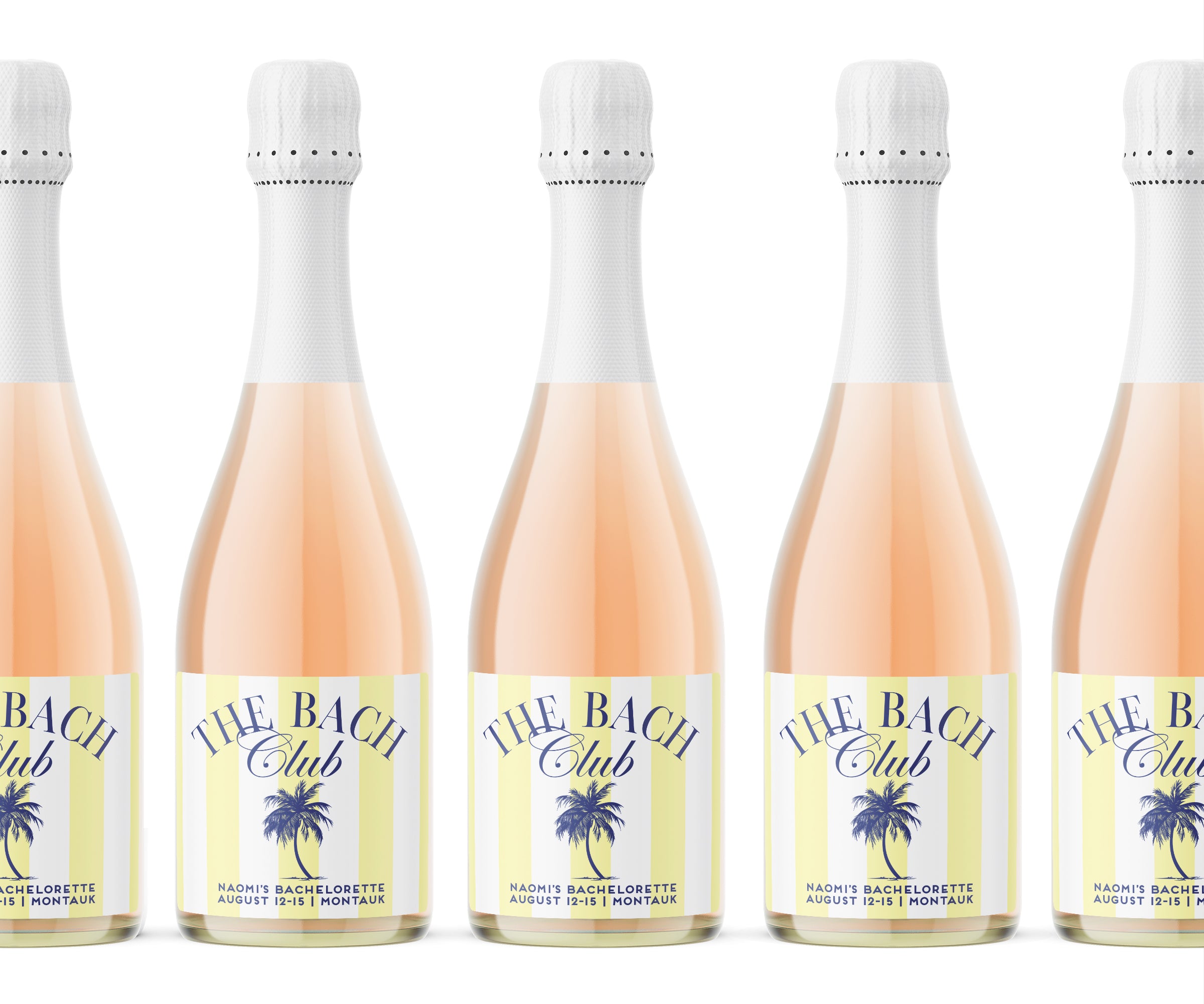 Champagne Labels – Bach Club Yellow & White Palms