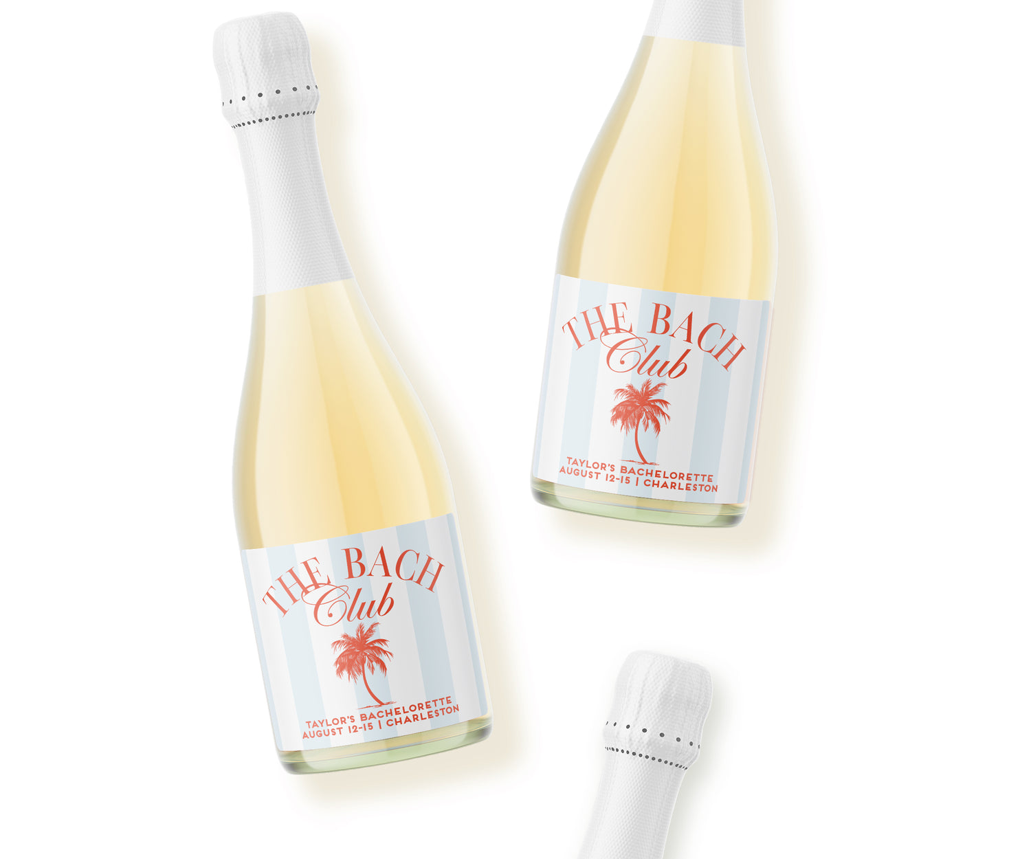 Champagne Labels – Bach Club Blue & Orange Palms