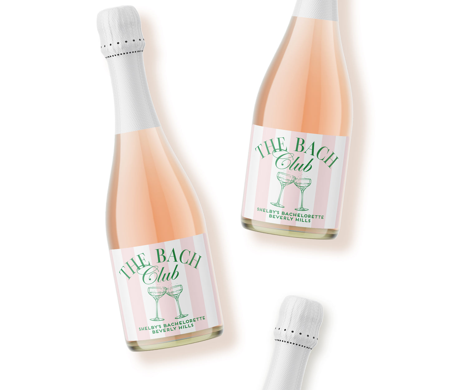 Champagne Labels – Bach Club Pink & Green