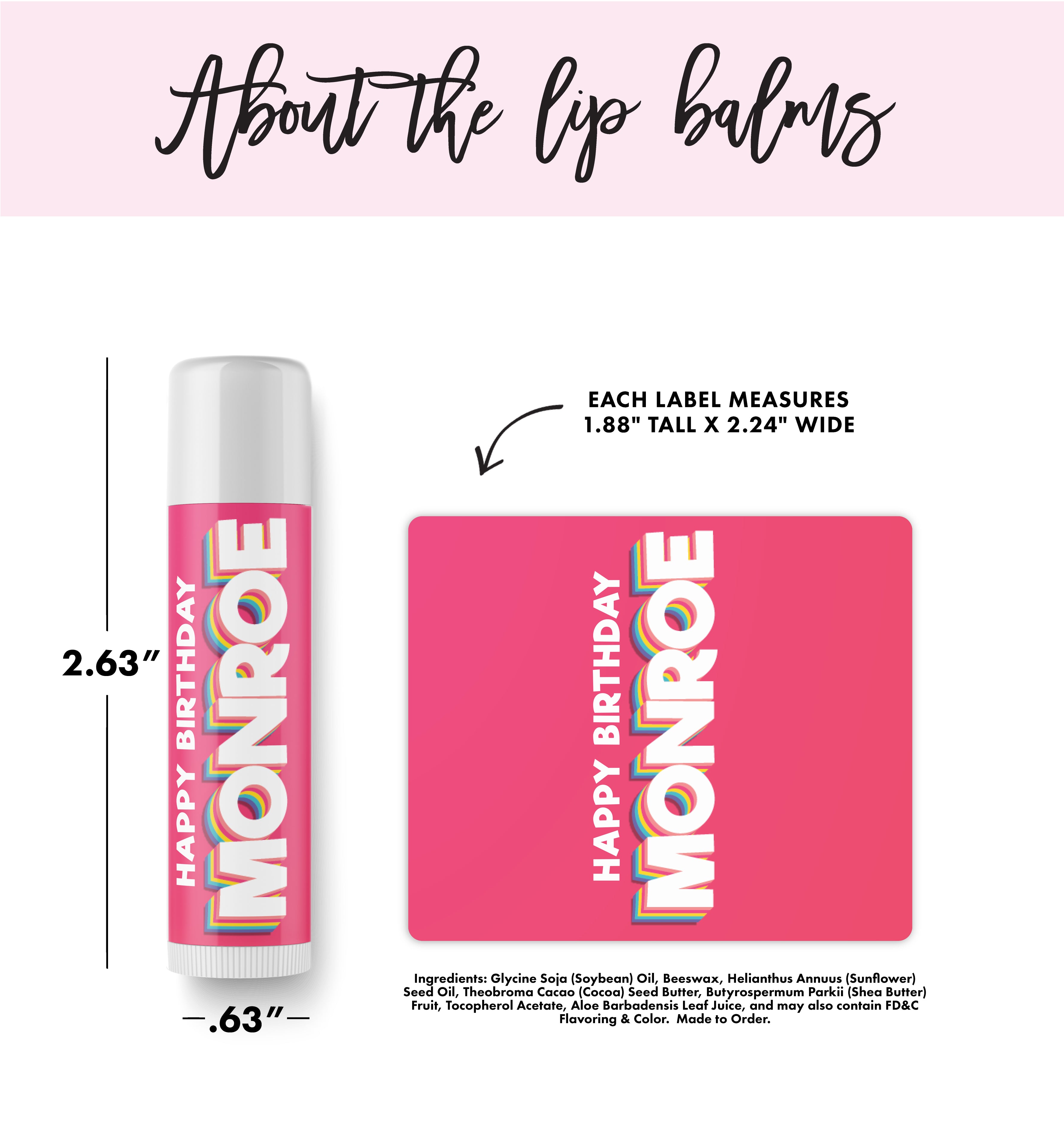Lip Balm – Birthday Name Pink