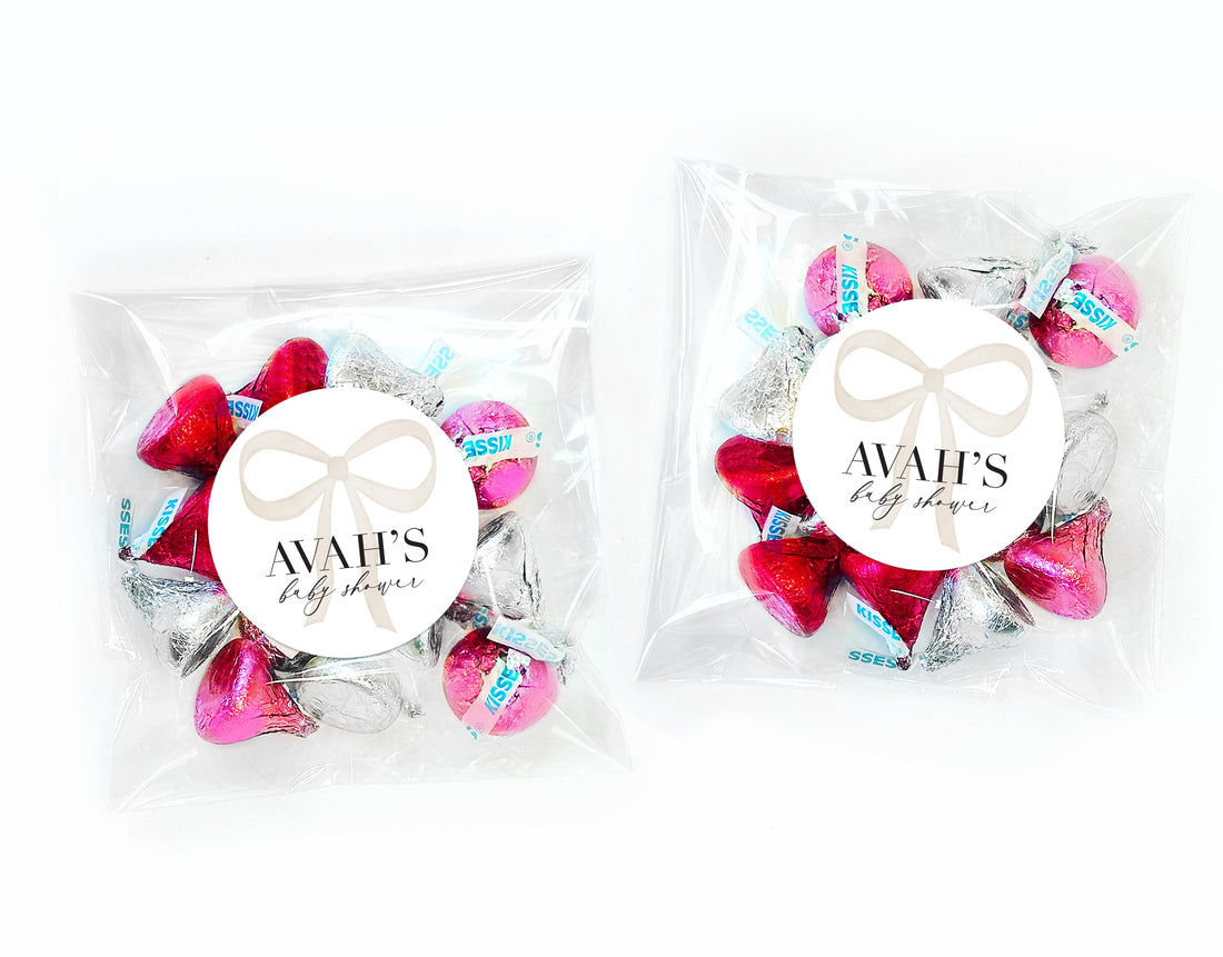 Labels – Baby Shower Stickers - Bow