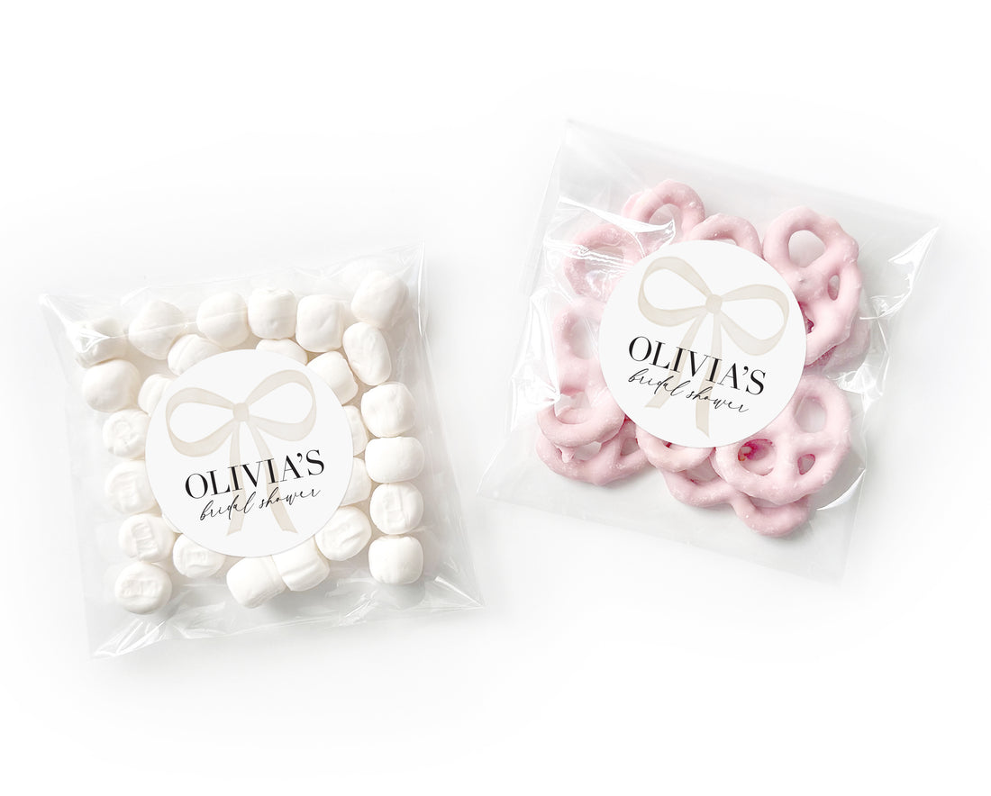 Labels – Bridal Shower Stickers - Bow