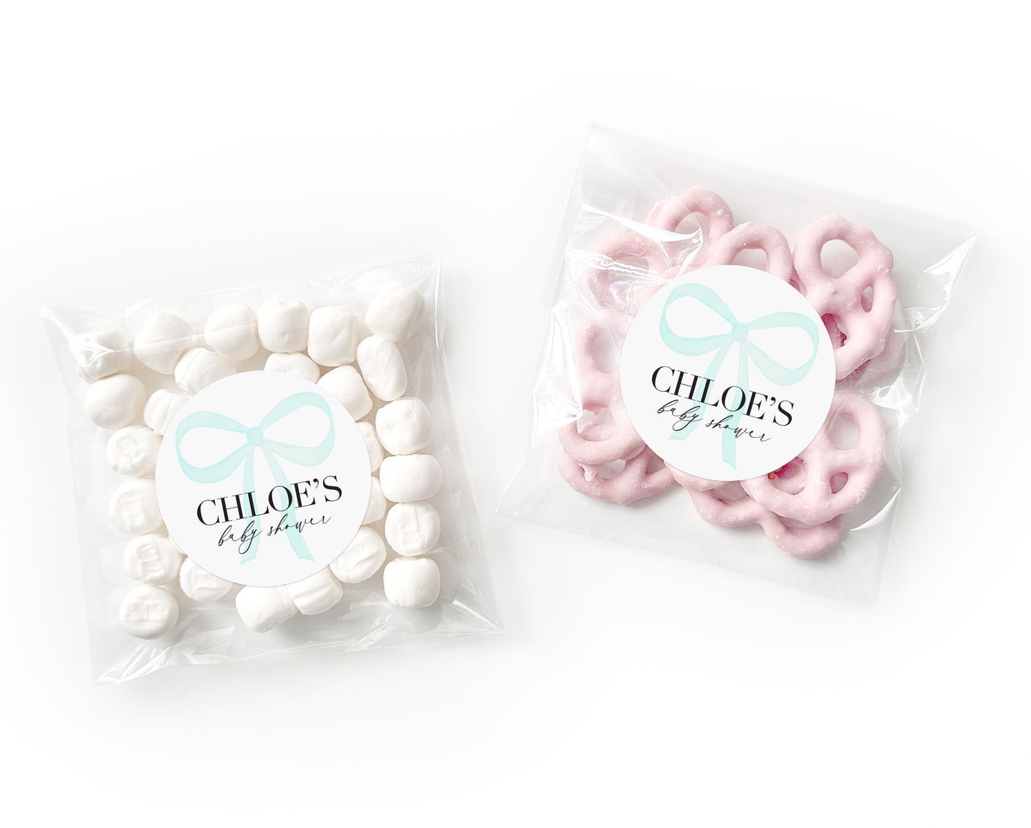 Labels – Baby Shower Stickers - Bow