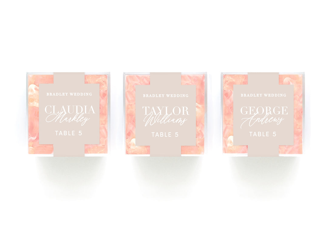 Clear Cubes – Wedding Place Cards