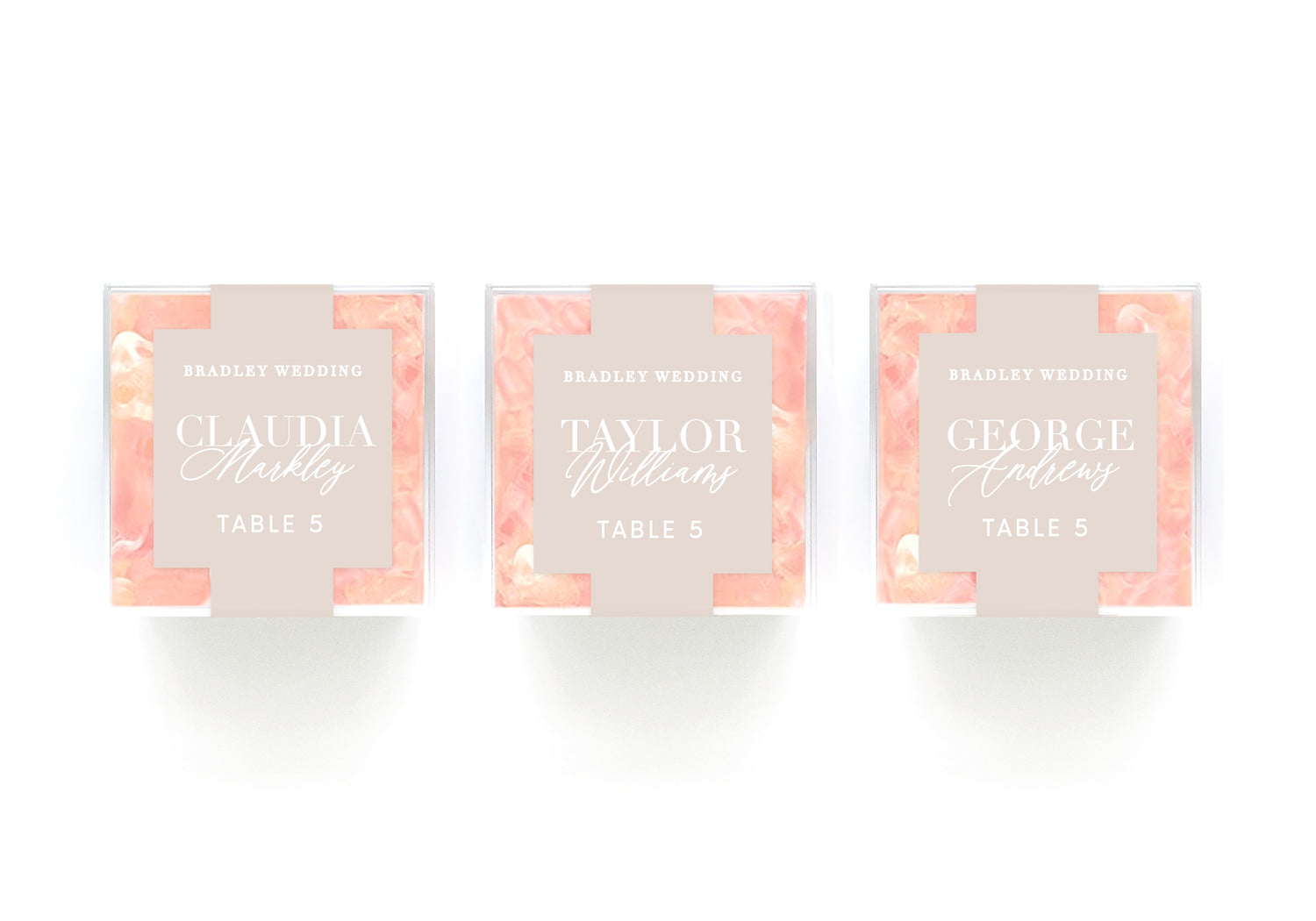 Clear Cubes – Wedding Place Cards