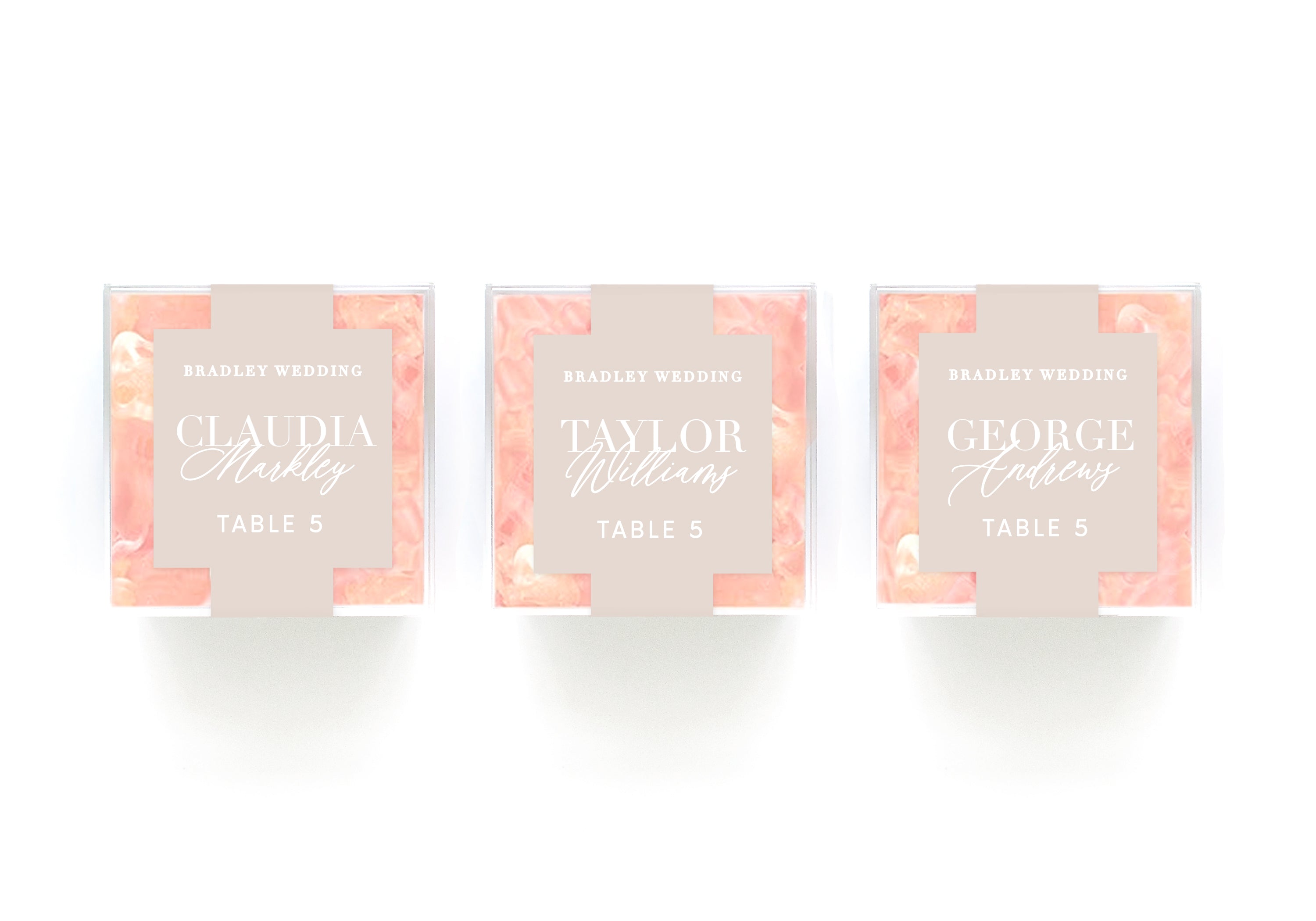 Clear Cubes – Wedding Place Cards