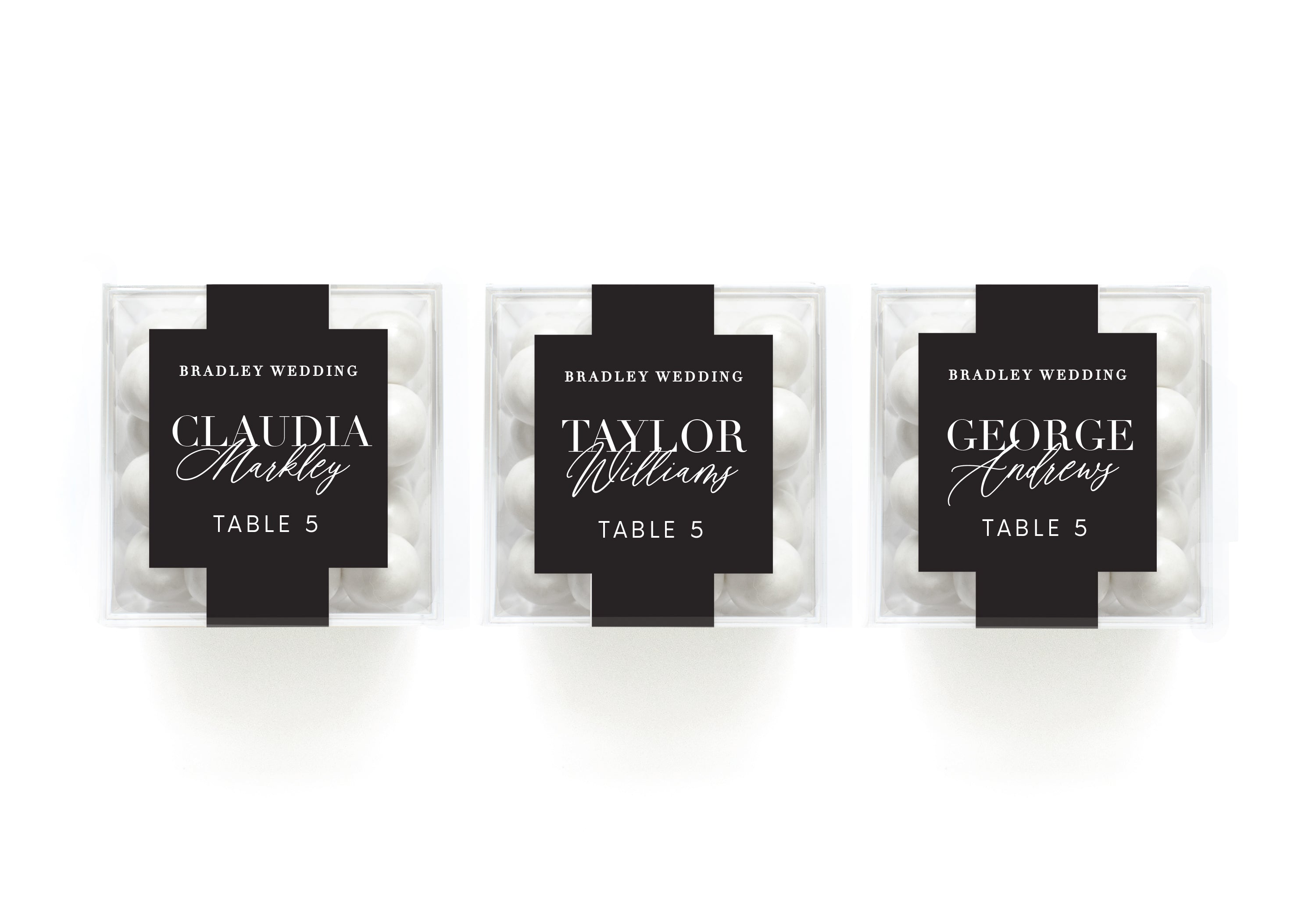 Clear Cubes – Wedding Place Cards