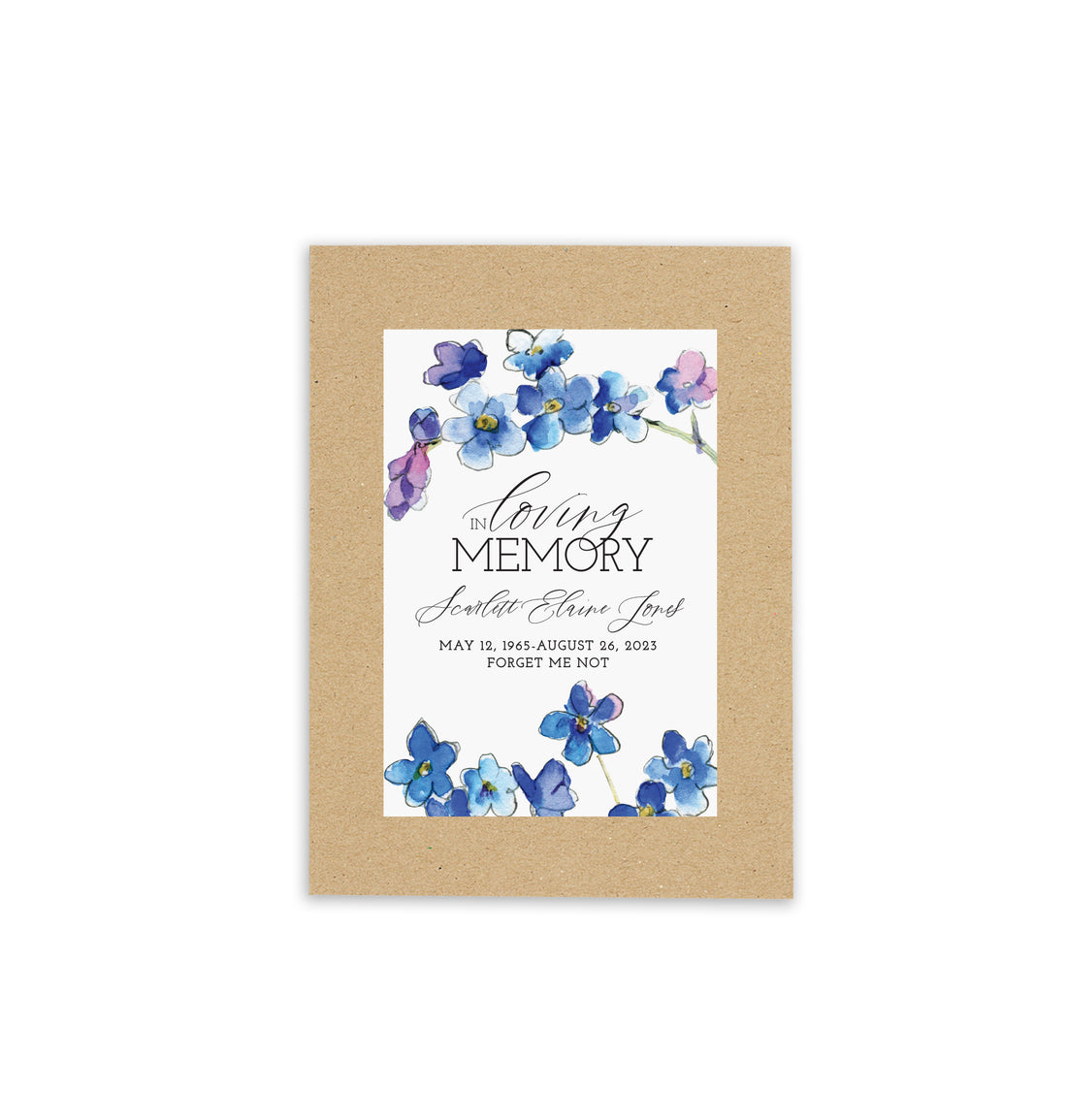 Seed Packets – In Loving Memory Blue Floral