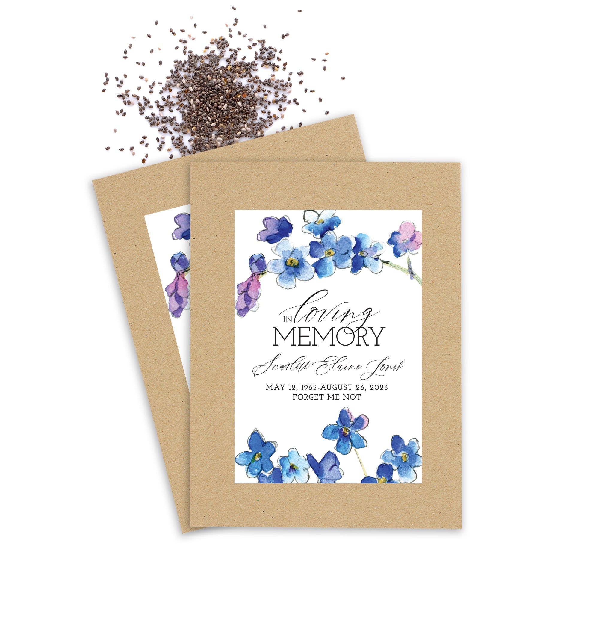 Seed Packets – In Loving Memory Blue Floral