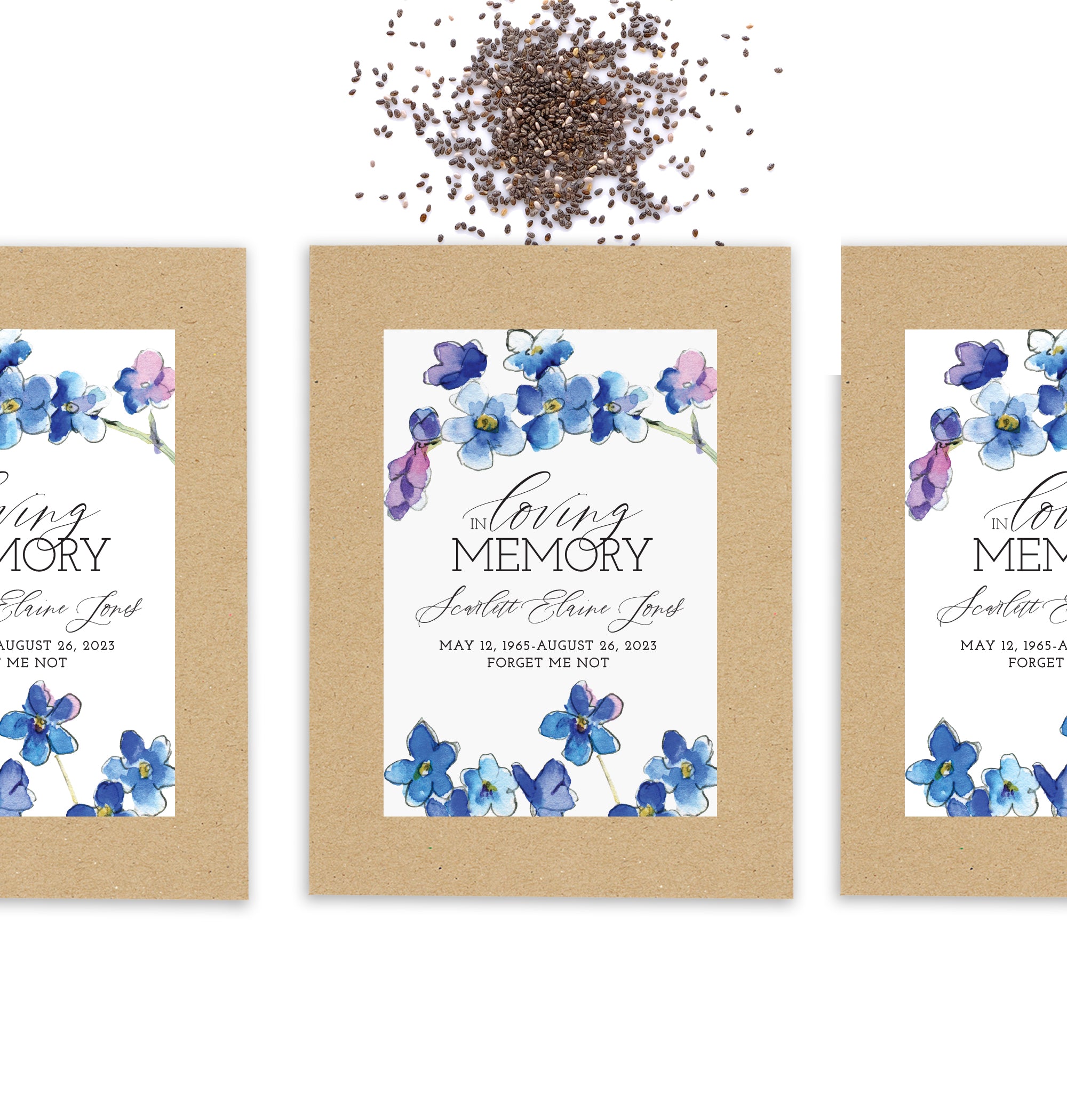 Seed Packets – In Loving Memory Blue Floral