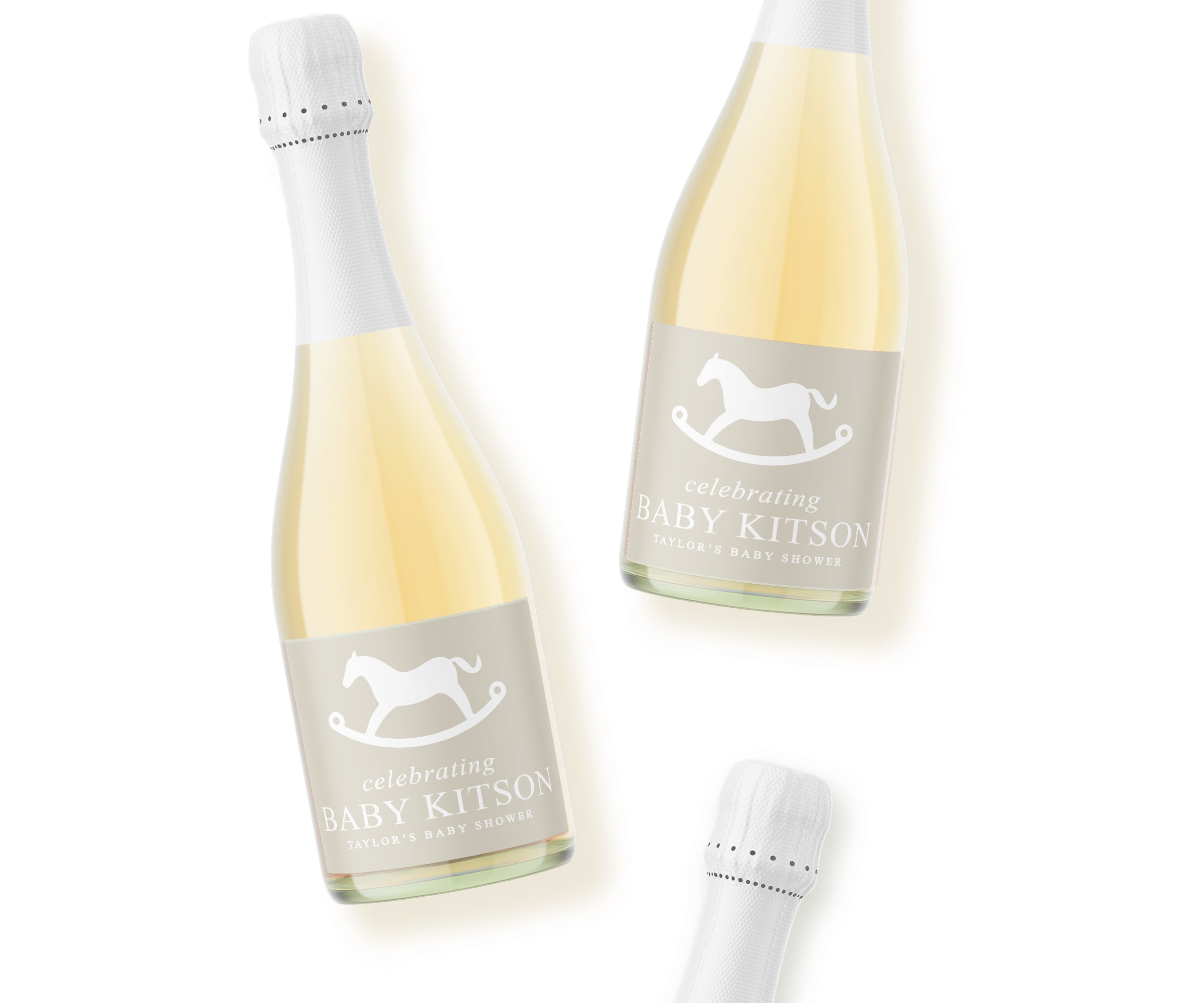 Champagne Labels – Rocking Horse – Beige