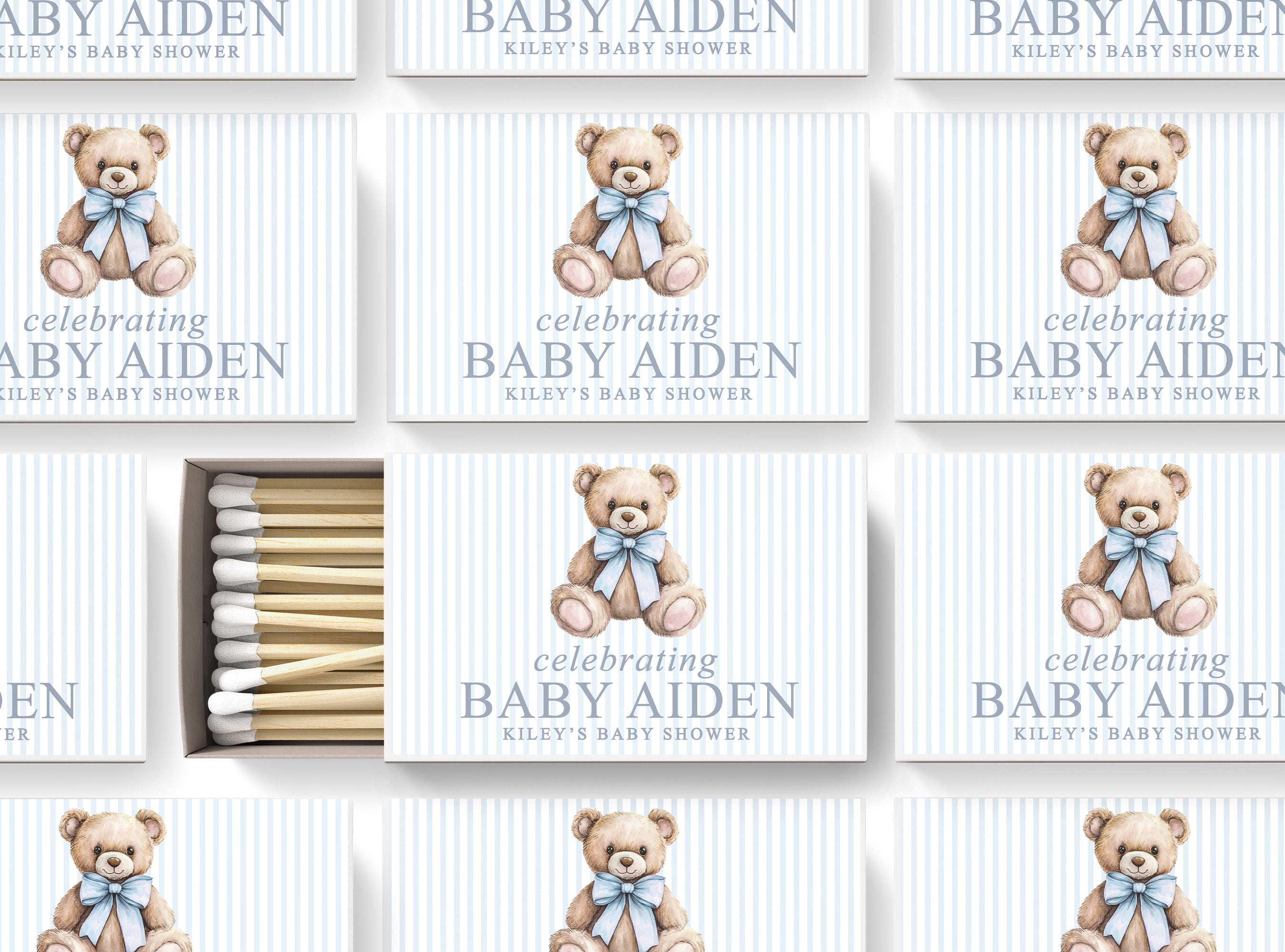 Matches – Elegant Bear – Blue Stripe