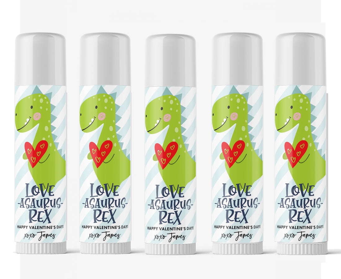 Lip Balm – Valentine Dino Blue Stripes