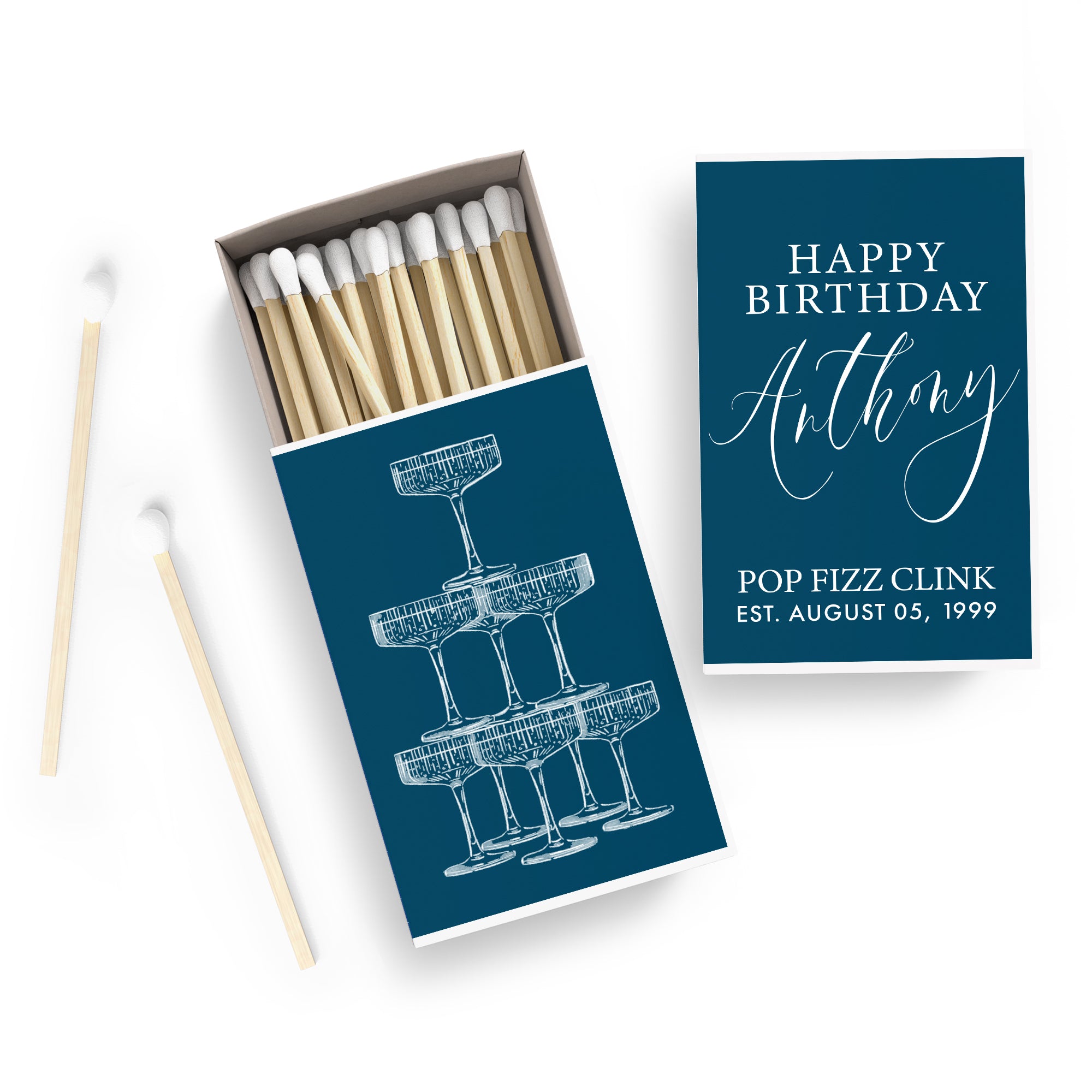 Matches – Birthday Champagne Tower