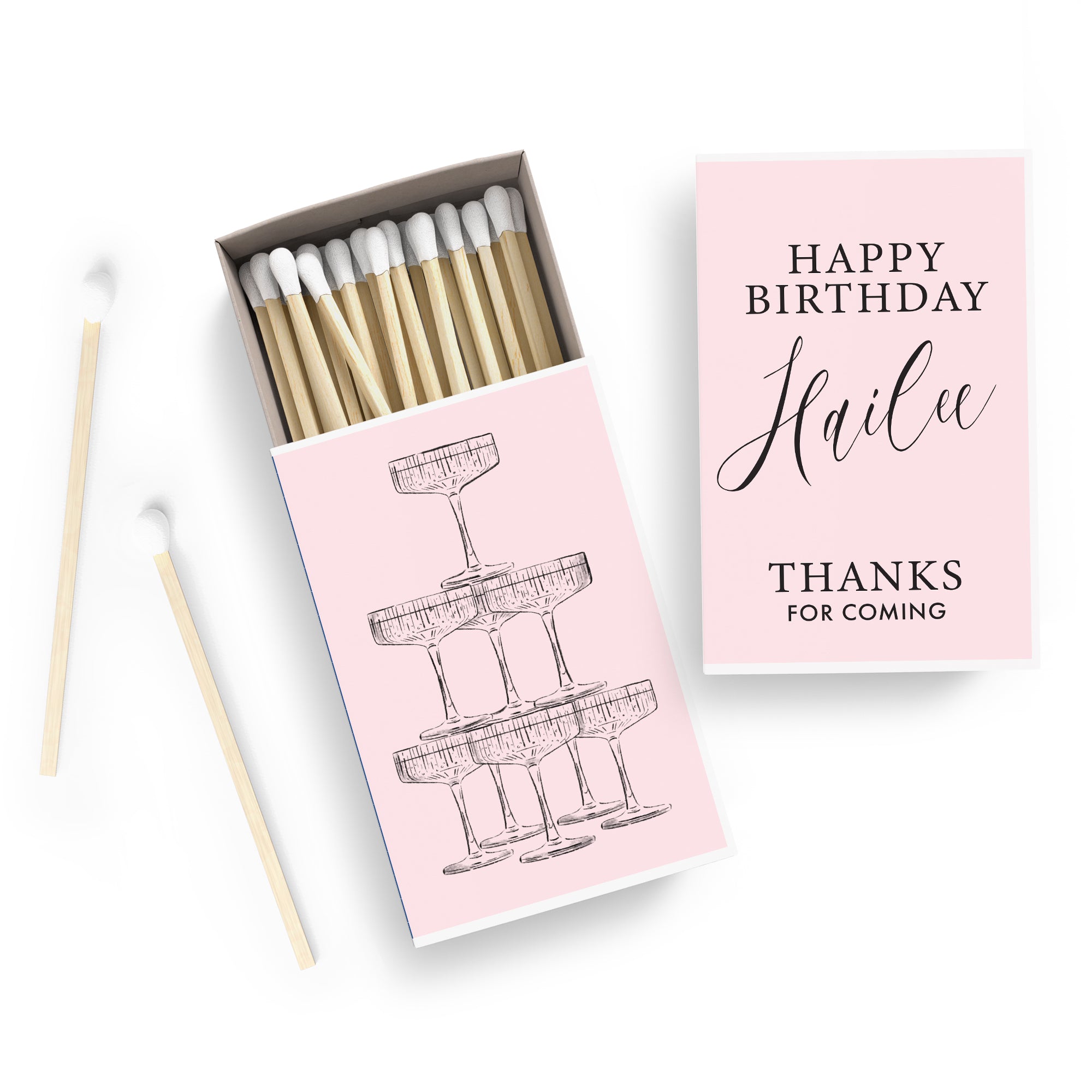Matches – Birthday Champagne Tower