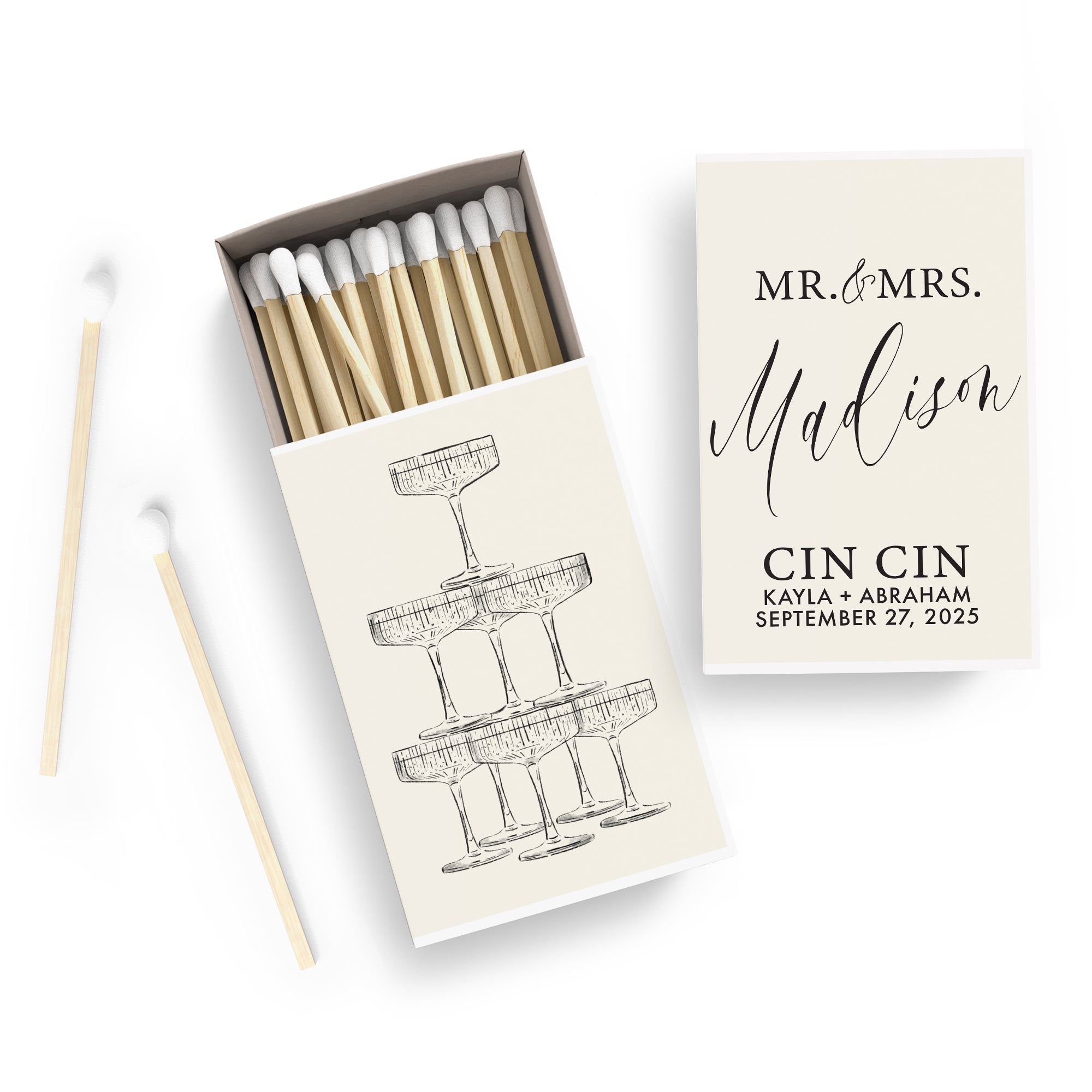 Matches – Champagne Tower Mr. & Mrs.