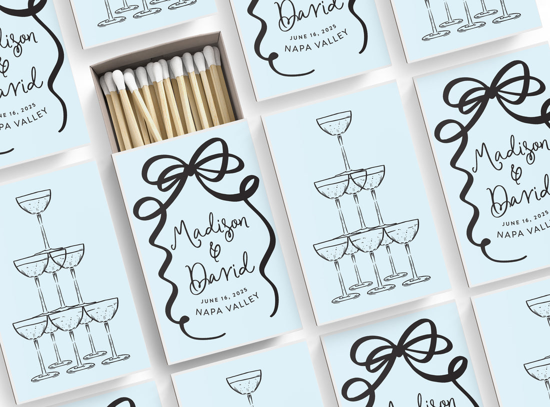 Matches – Ribbon & Bow Champagne Tower