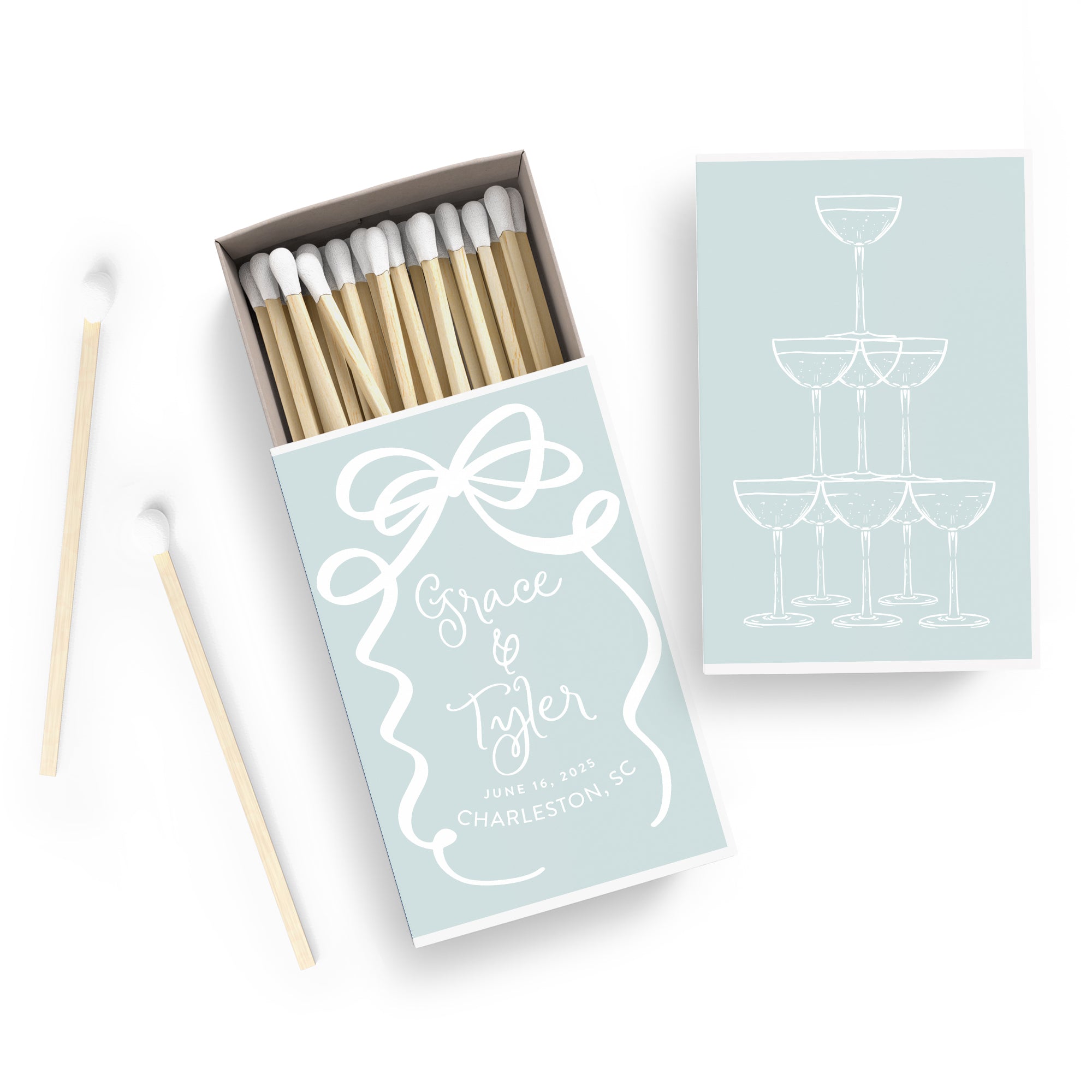 Matches – Ribbon & Bow Champagne Tower