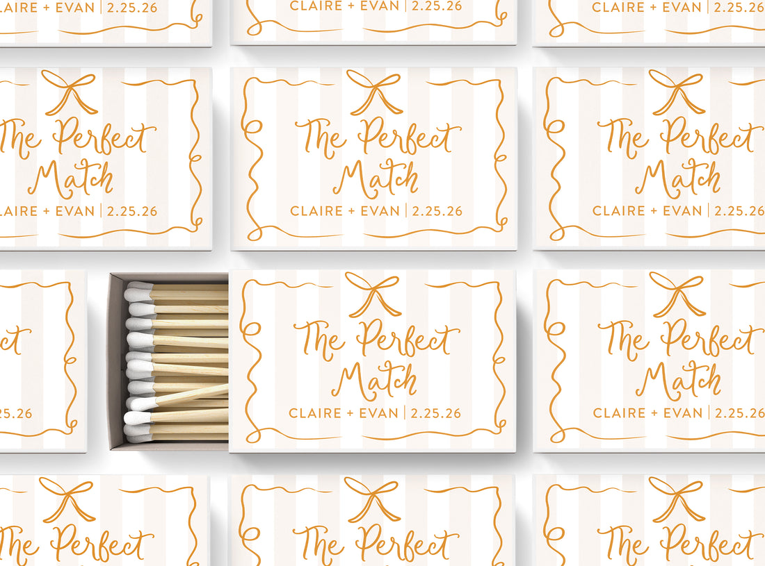Matches – Ribbon & Bow Perfect Match - Beige Stripe