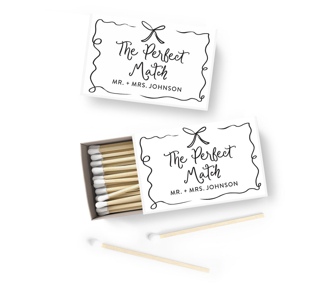 Matches – Ribbon & Bow Perfect Match - White & Black