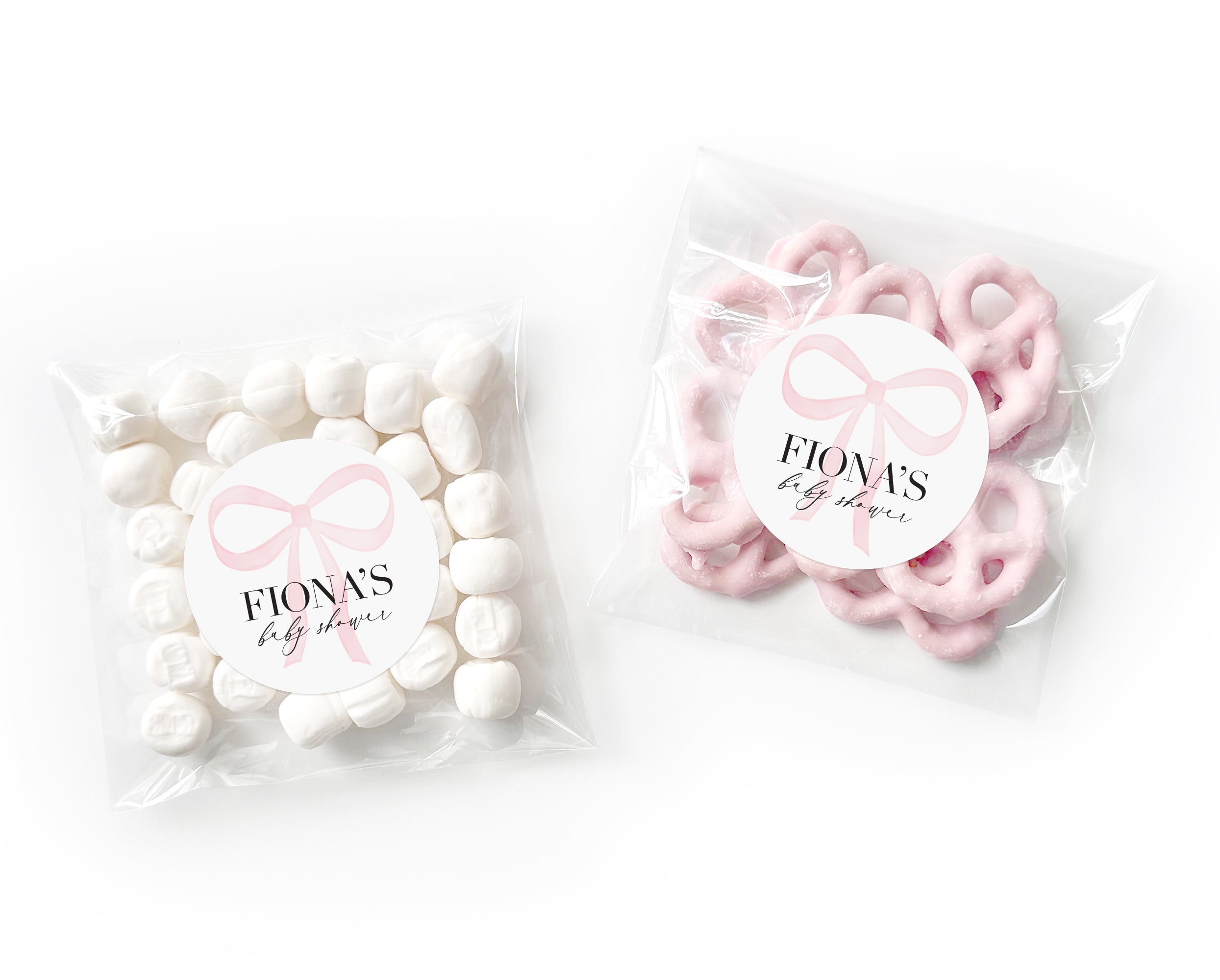 Labels – Baby Shower Stickers - Bow