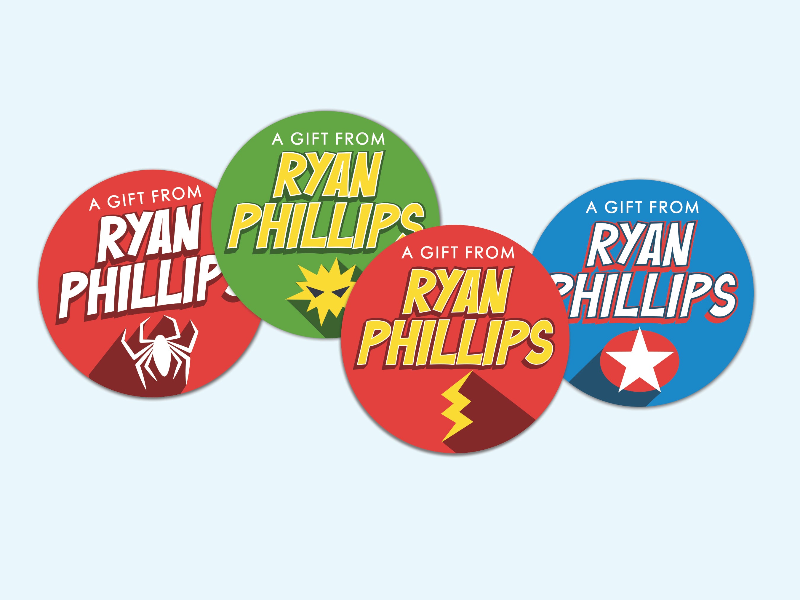 Super Power Party Stickers Favor Labels Modern Favors super-power-party-stickers-favor-labels-modern-favors