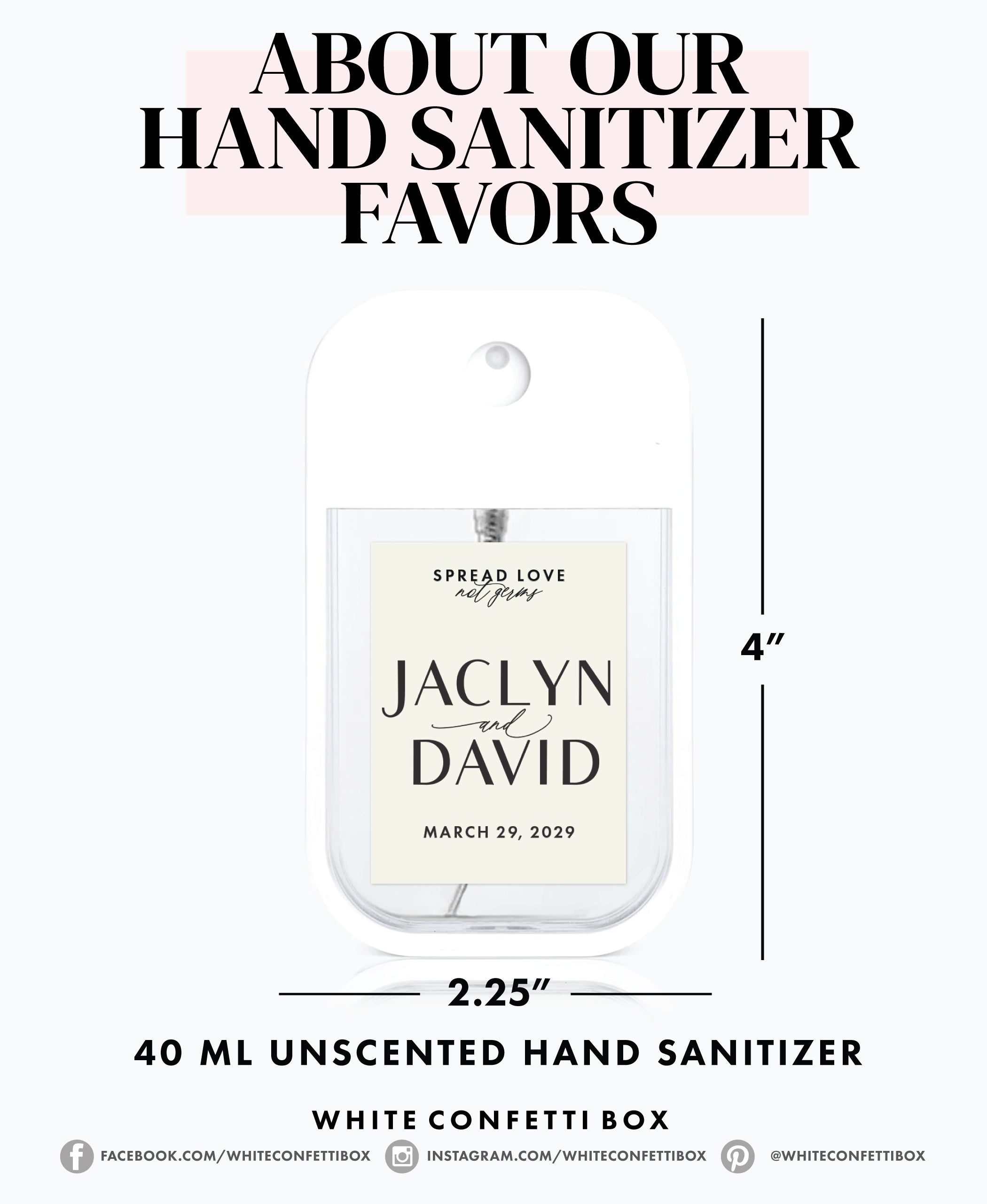 Hand Sanitizer - Wedding Favors