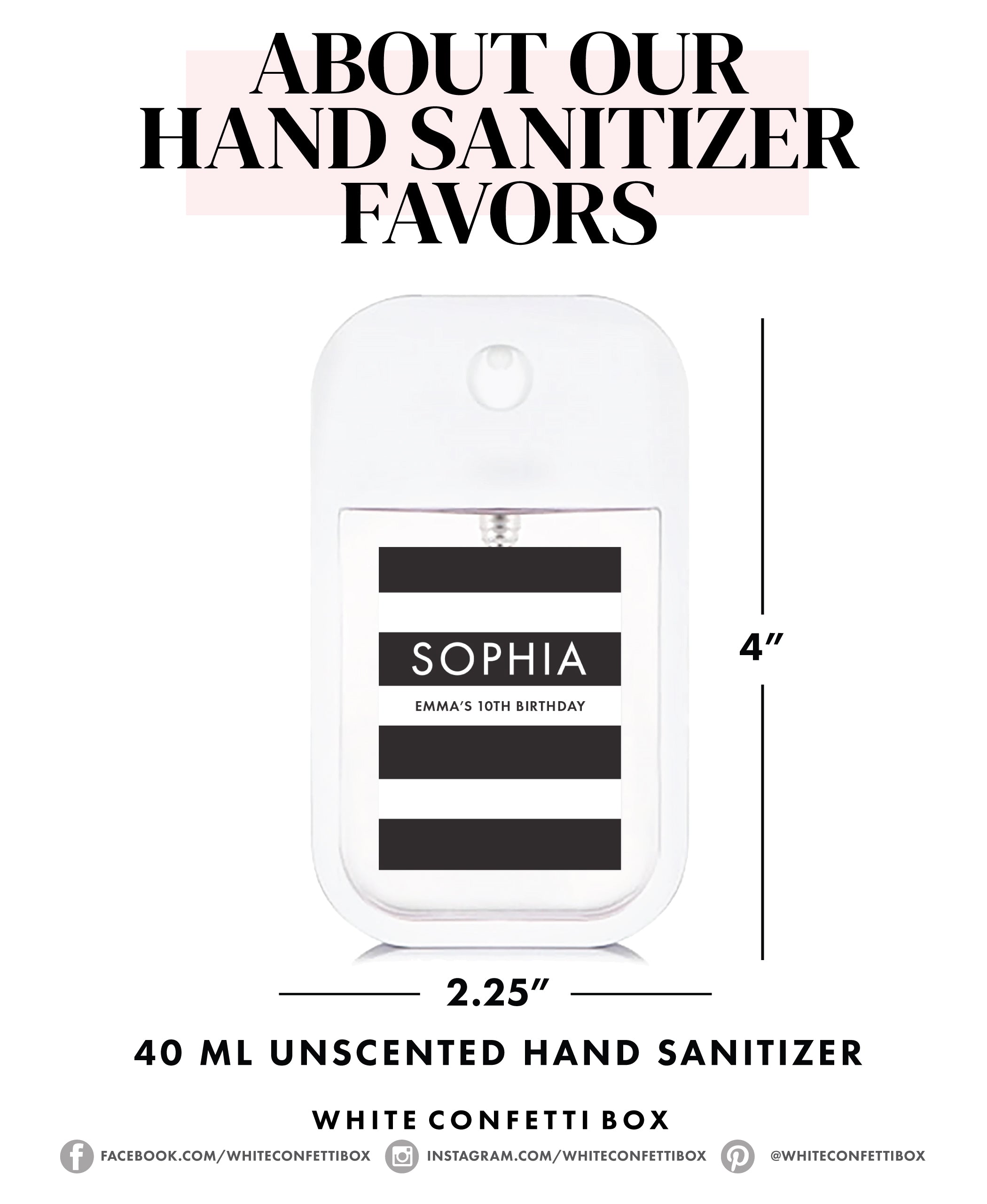 Hand Sanitizer - Glam Spa Party
