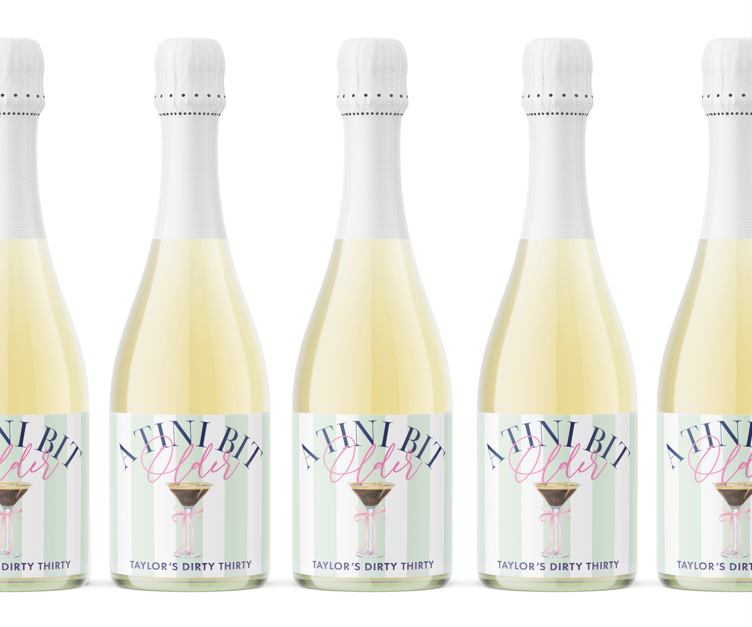 Champagne Labels – A Tini Bit Older Espresso – Green Stripe