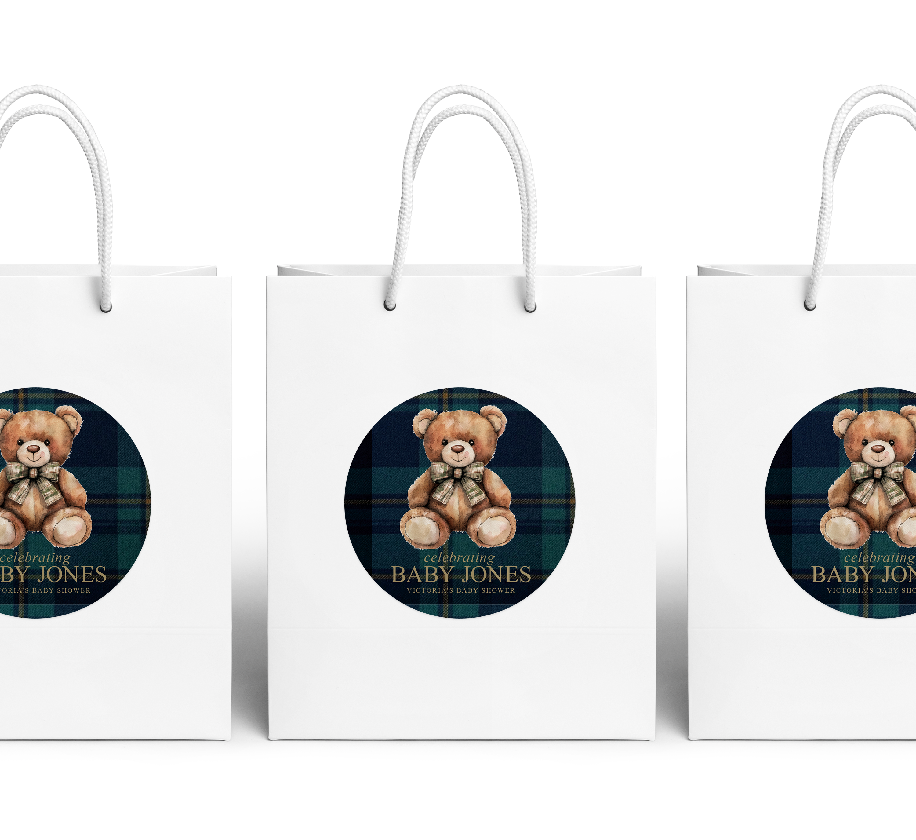 Gift Bag – Plaid Bear