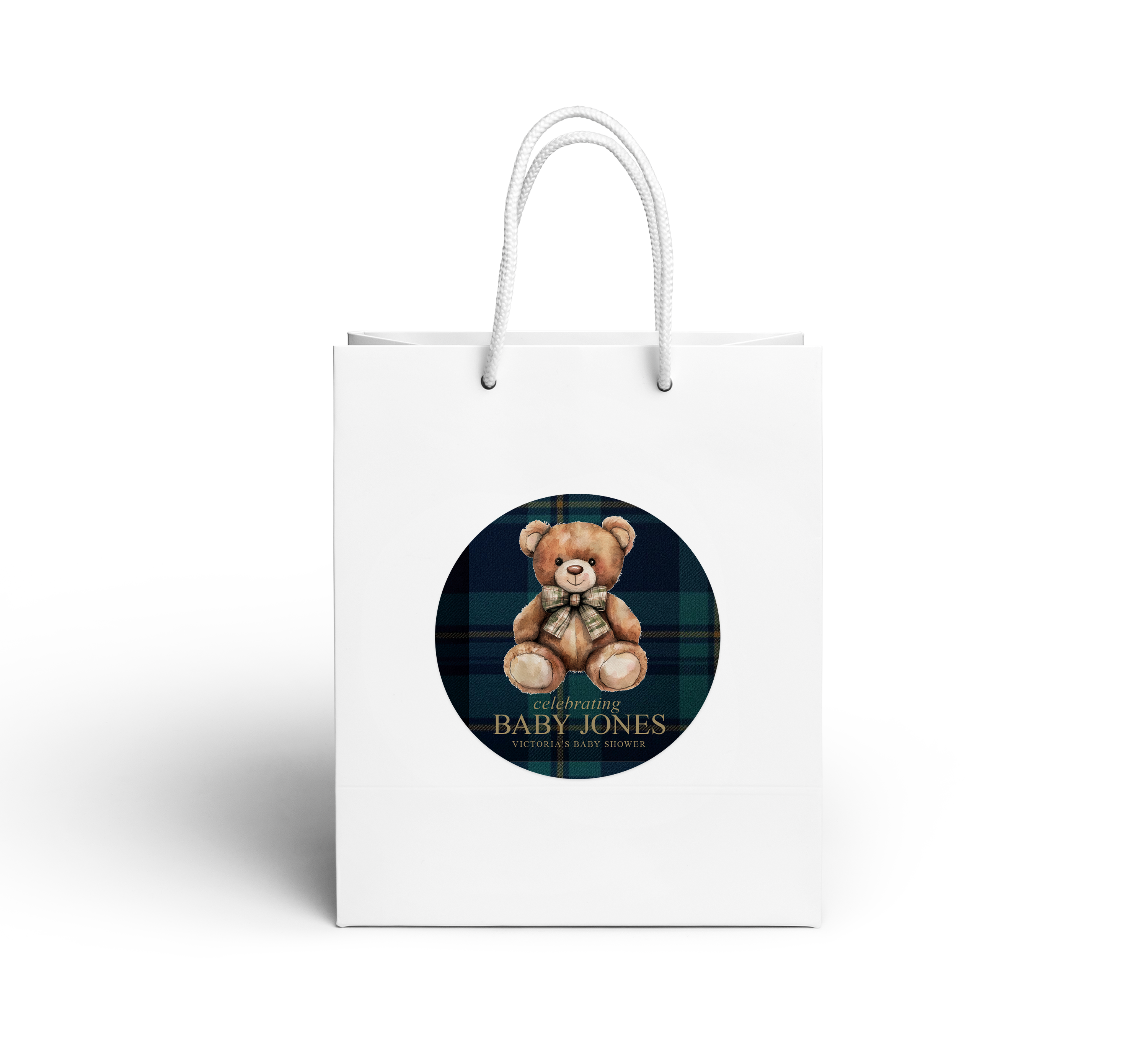 Gift Bag – Plaid Bear