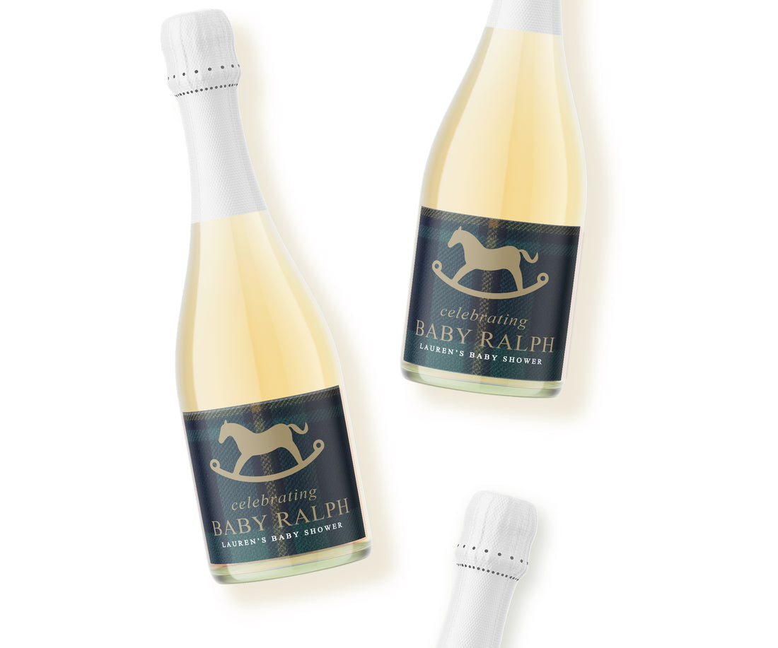 Champagne Labels – Rocking Horse – Plaid