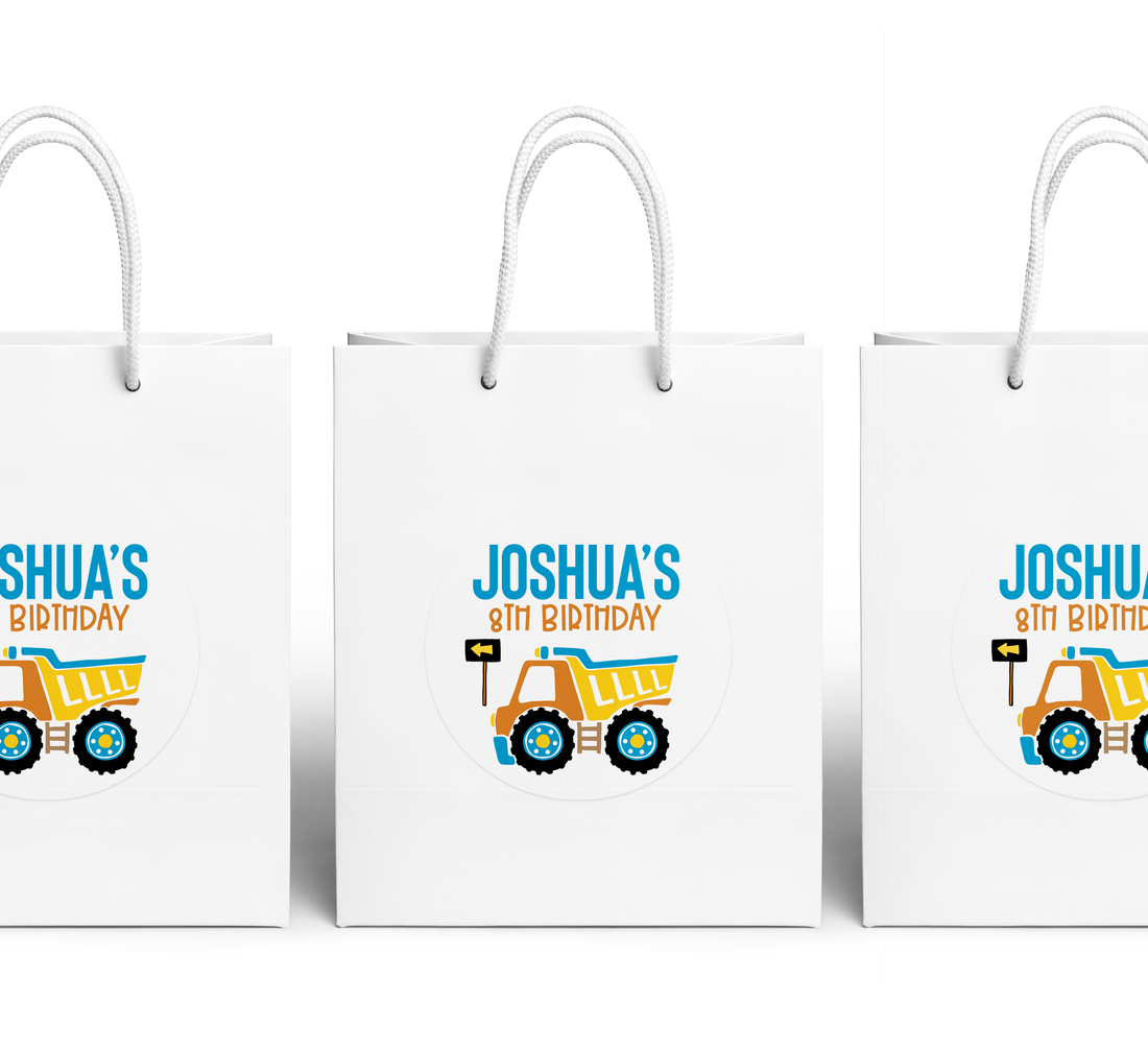 Gift Bag – Blue Dump Truck