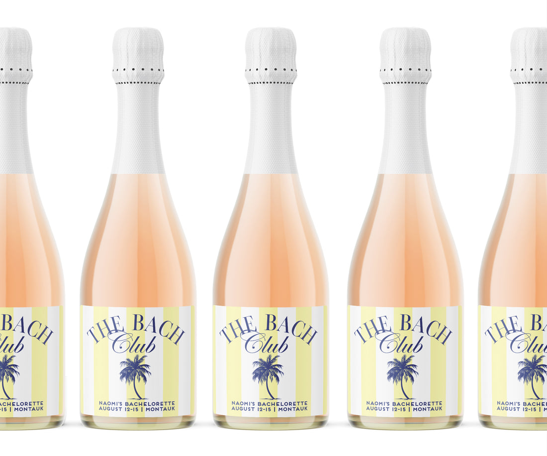 Champagne Labels – Bach Club Yellow & White Palms