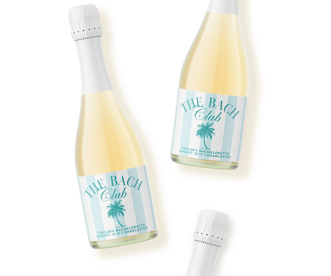 Champagne Labels – Bach Club Mint & White Palms