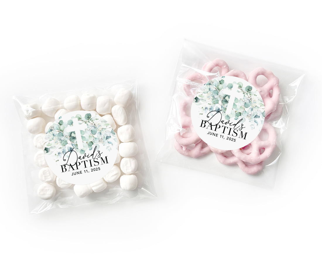 Favor Bags – Baptism Eucalyptus