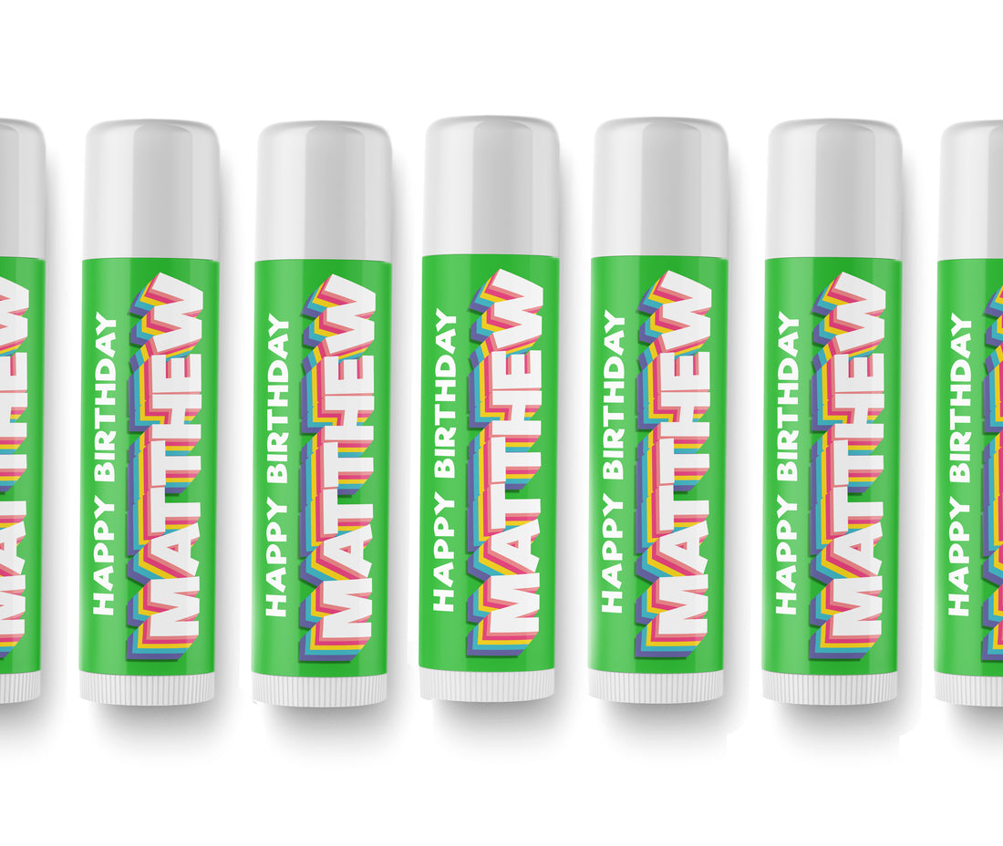 Lip Balm – Birthday Name Green
