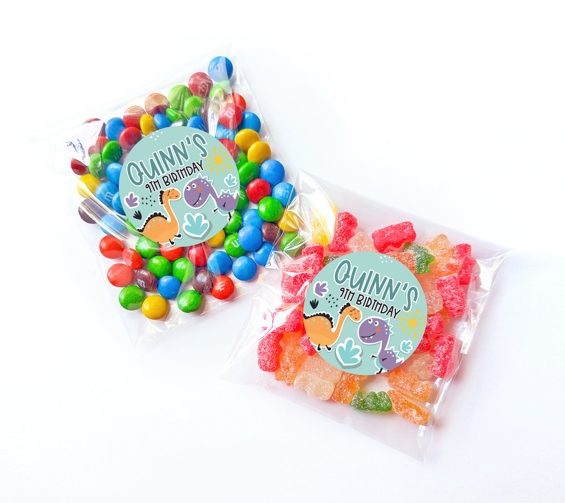 Favor Bags – Purple Dino