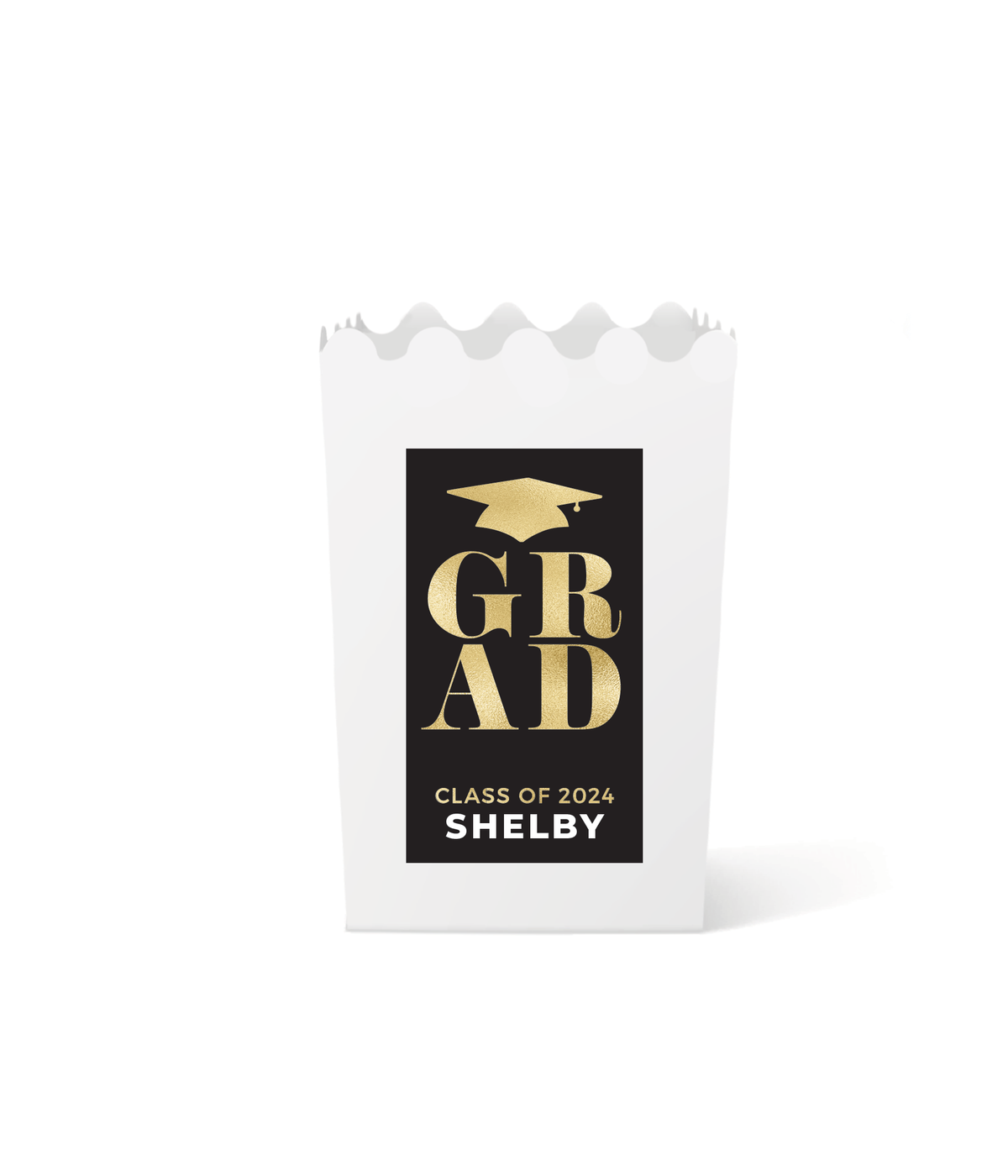 Single Popcorn Box Modern Graduation Popcorn Boxes | Modern Favors
