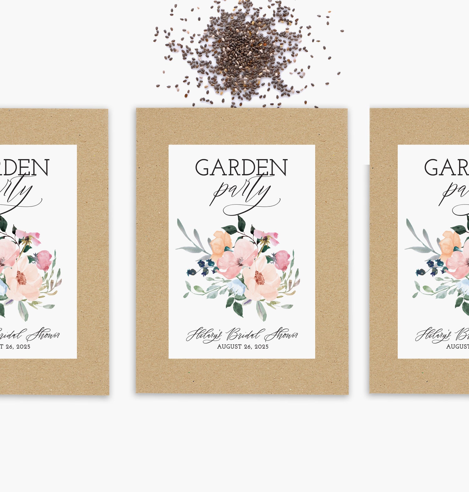 flower seed party favors Watercolor Floral Seed Packets