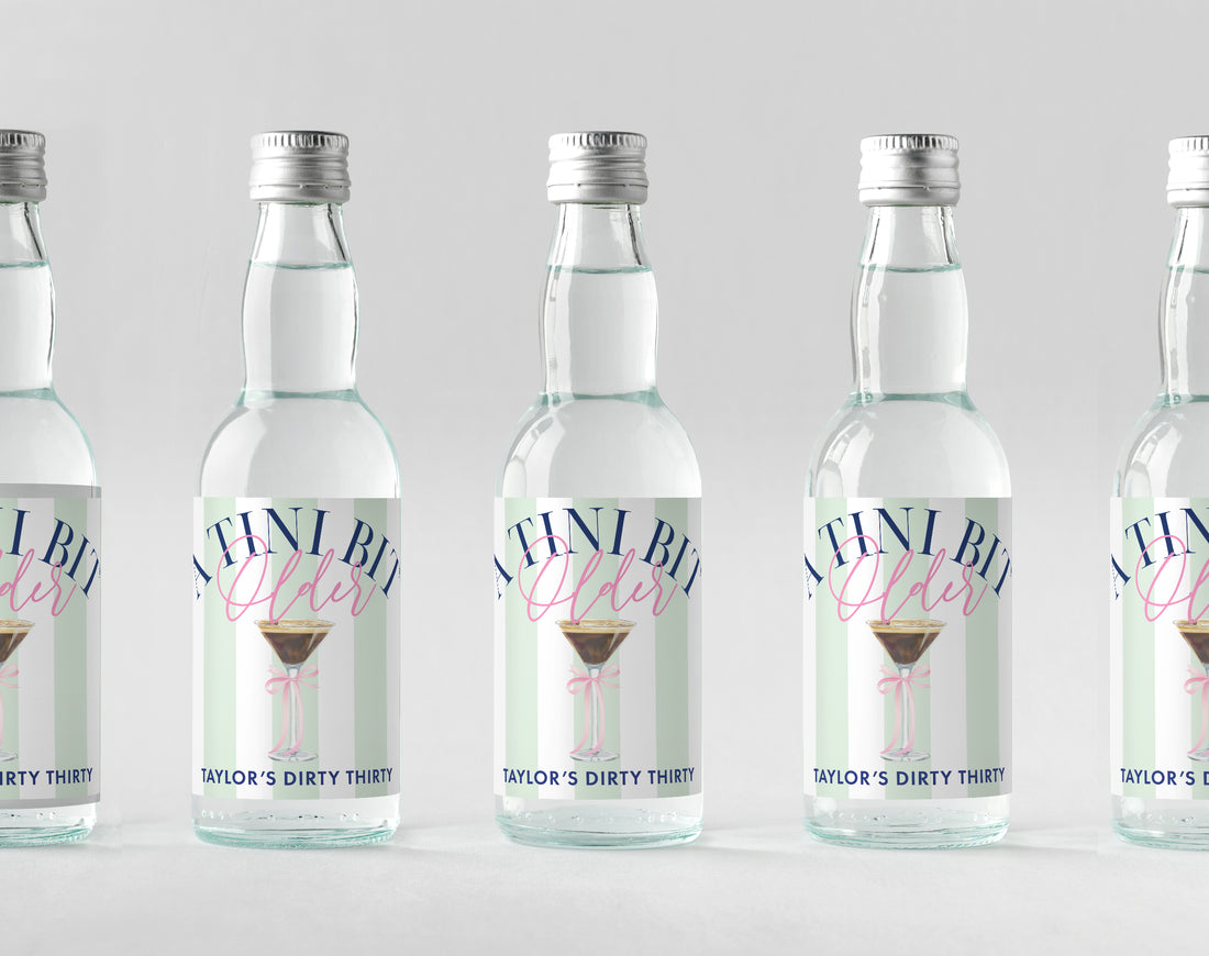 Champagne Labels – A Tini Bit Older Espresso – Green Stripe