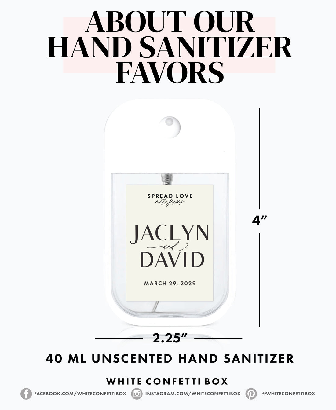 Hand Sanitizer - Wedding Favors