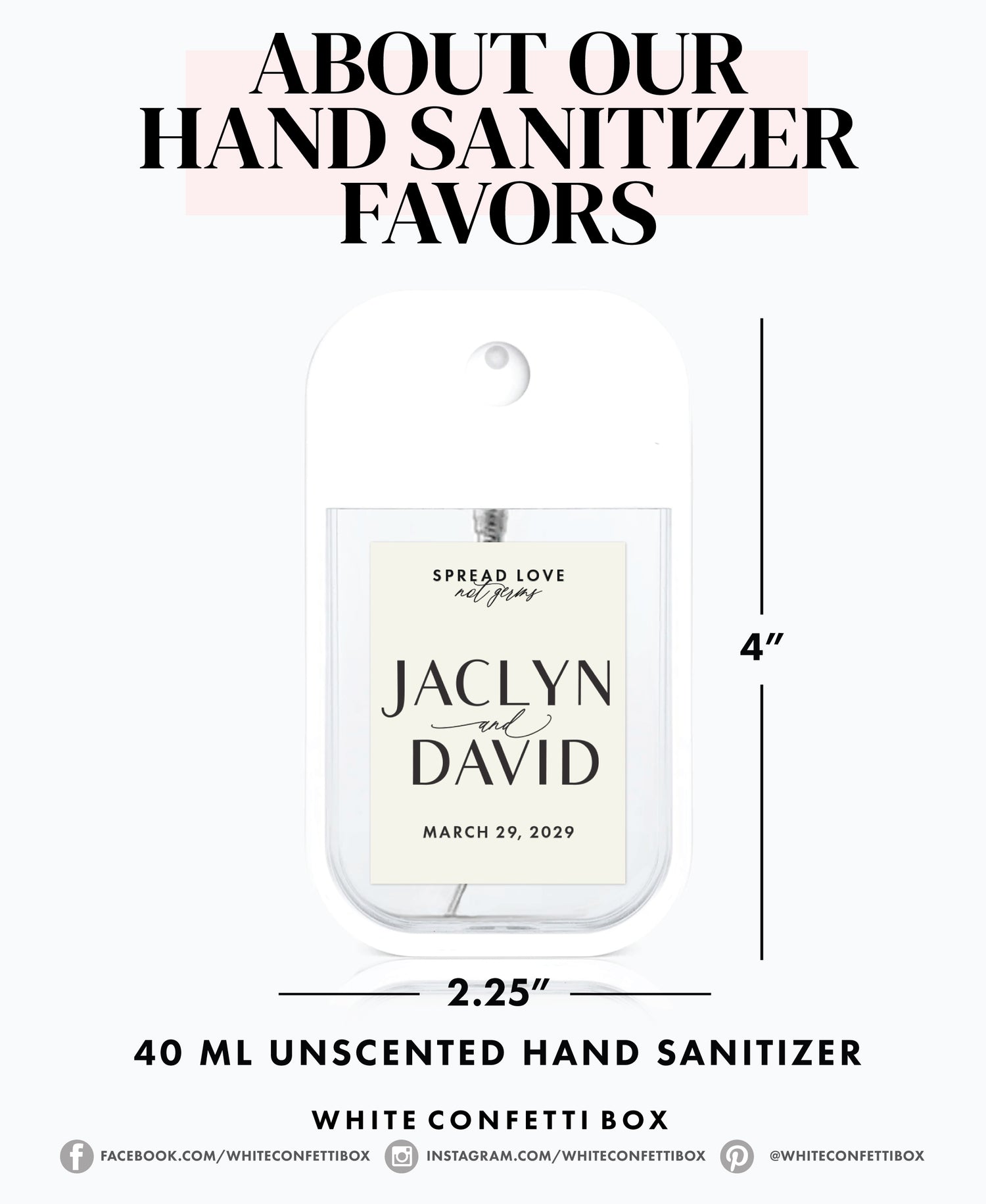 Hand Sanitizer - Wedding Favors