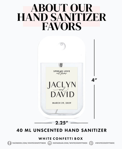 Hand Sanitizer - Wedding Favors