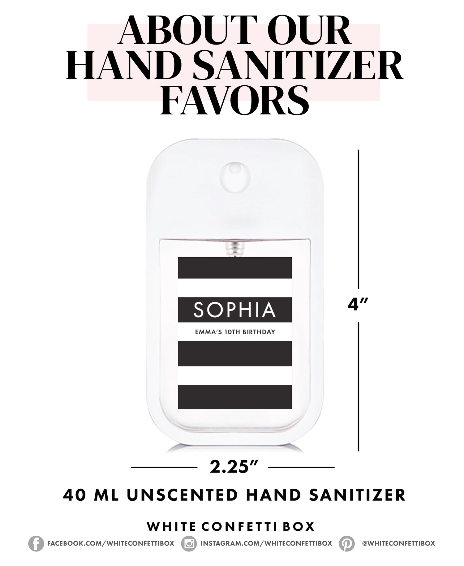 Hand Sanitizer - Glam Spa Party