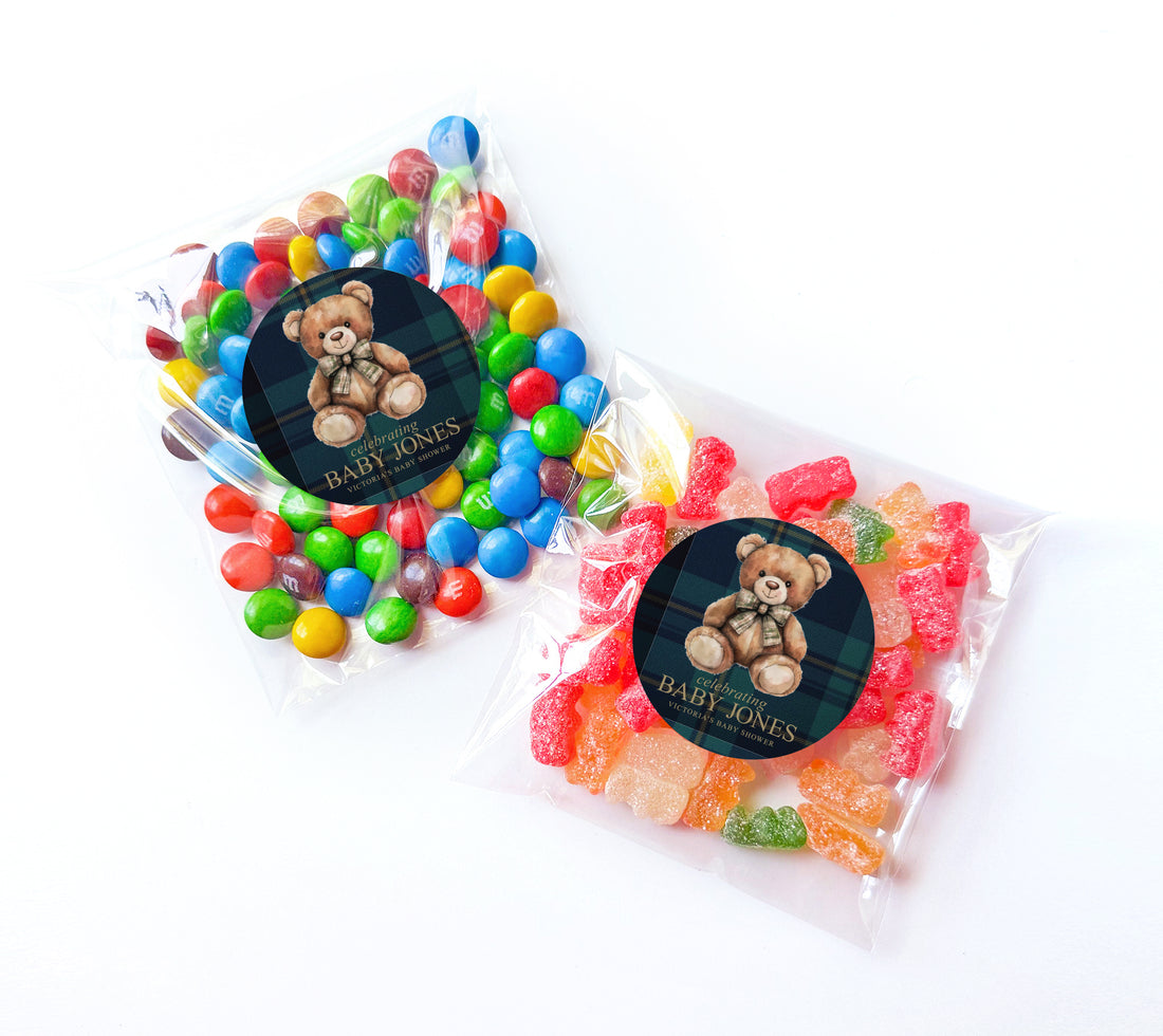 Favor Bags – Elegant Bear Plaid