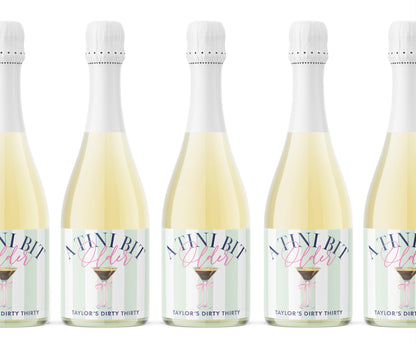 Champagne Labels – A Tini Bit Older Espresso – Green Stripe